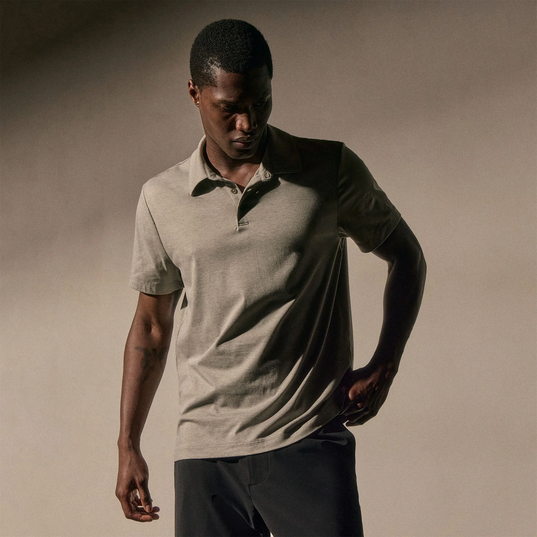 Performance Supima Pique Short Sleeve Polo - Concrete