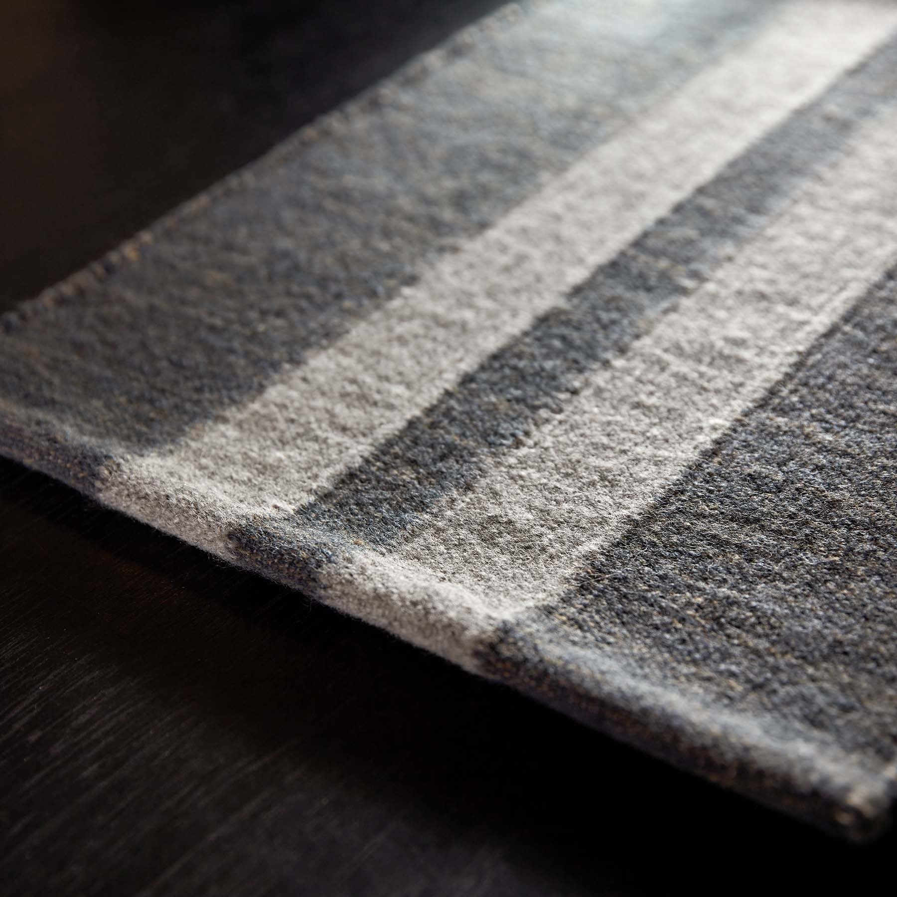 Wool Double Stripe Placemat - Guntmetal Marle/Pearl Grey - Image 3
