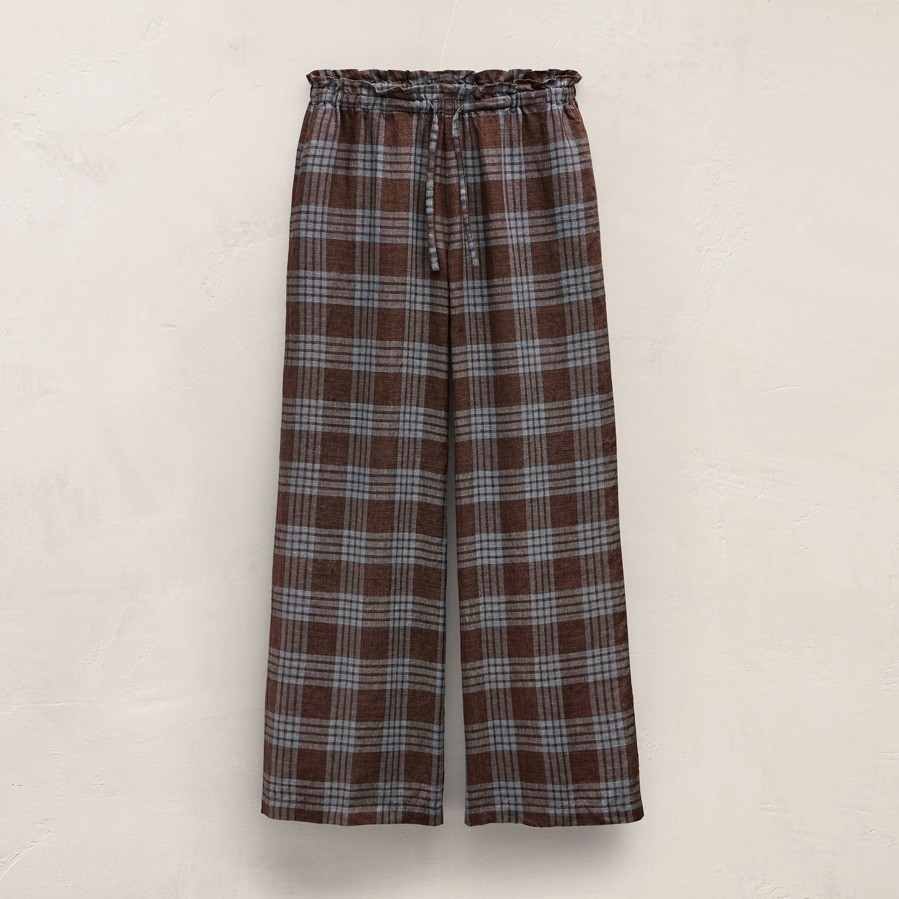 Plaid Linen Beach Pant - Plum Plaid - Image 2