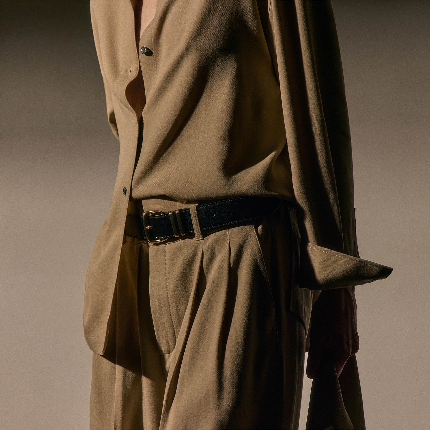 Pleated Trouser - Soft Beige - Image 2