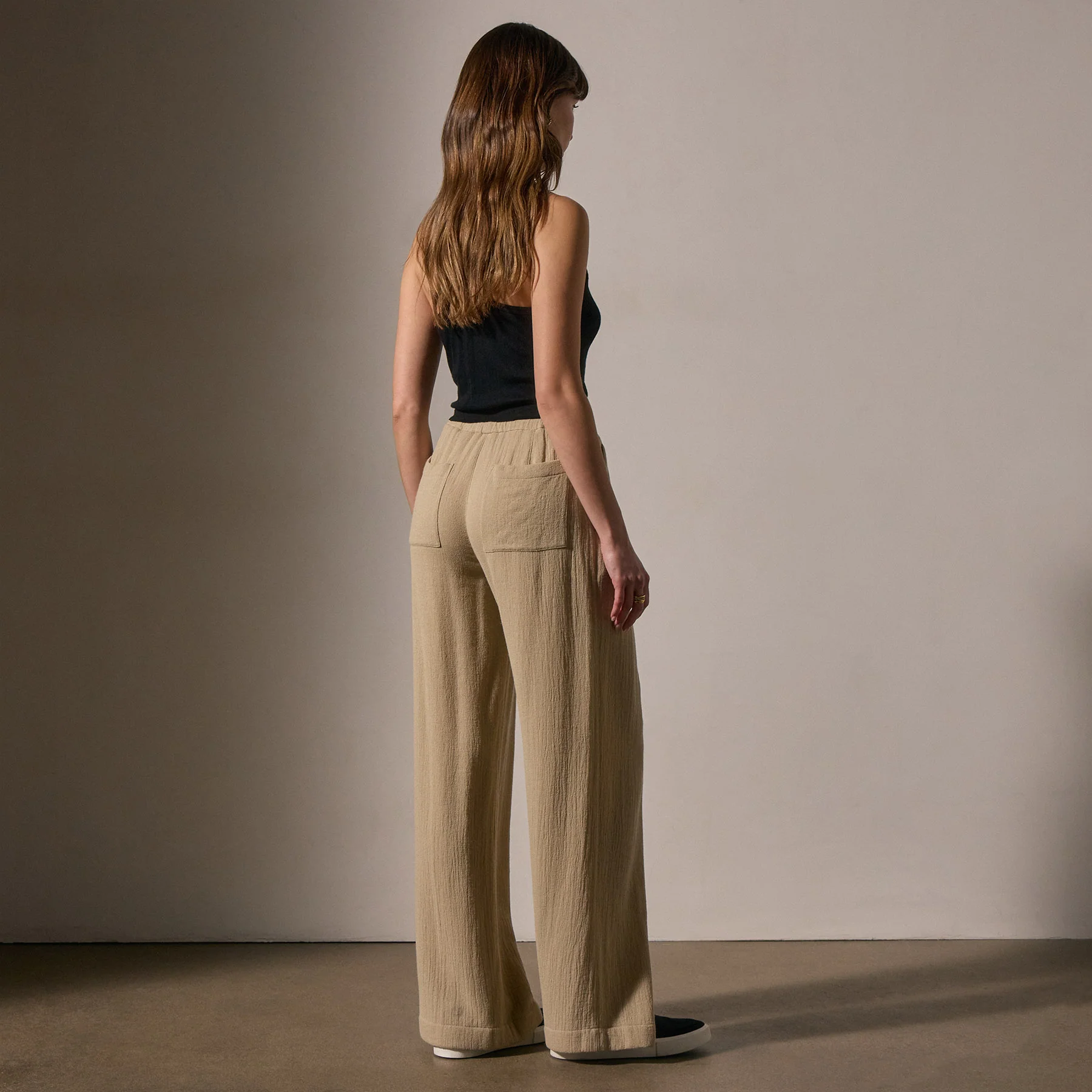 Pleated Wool Blend Pant - Biscuit - Image 5