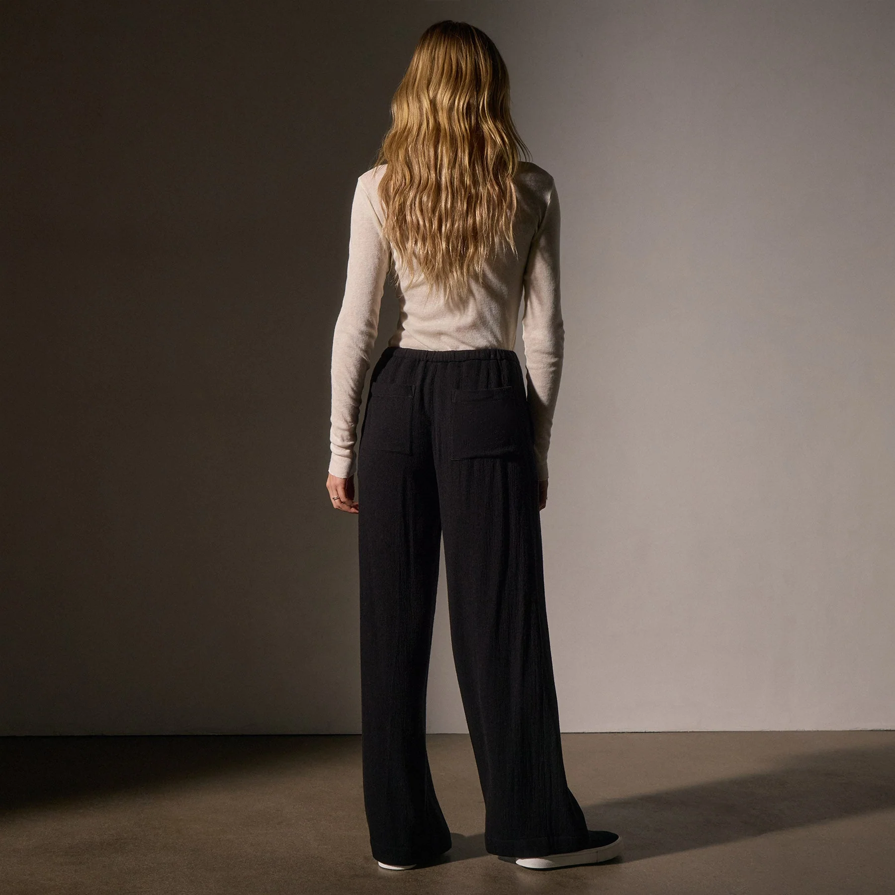 Pleated Wool Blend Pant - Black - Image 4