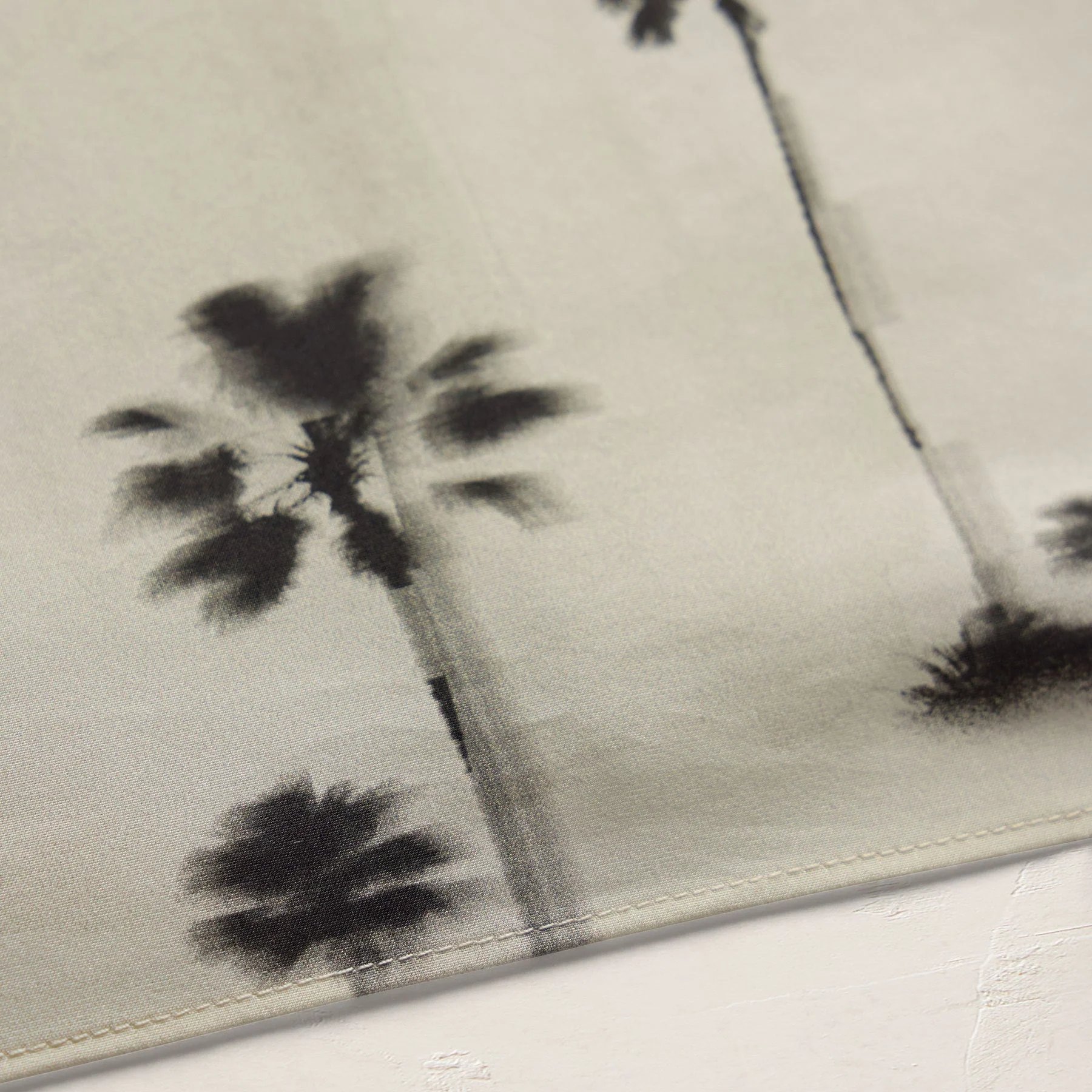 Printed Washed Silk Scarf - Allover Palm Print - Image 5