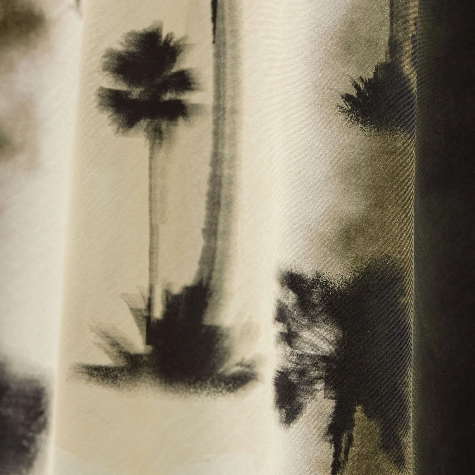 Printed Washed Silk Strappy Cami Dress - Ombre Palm Print - Image 10