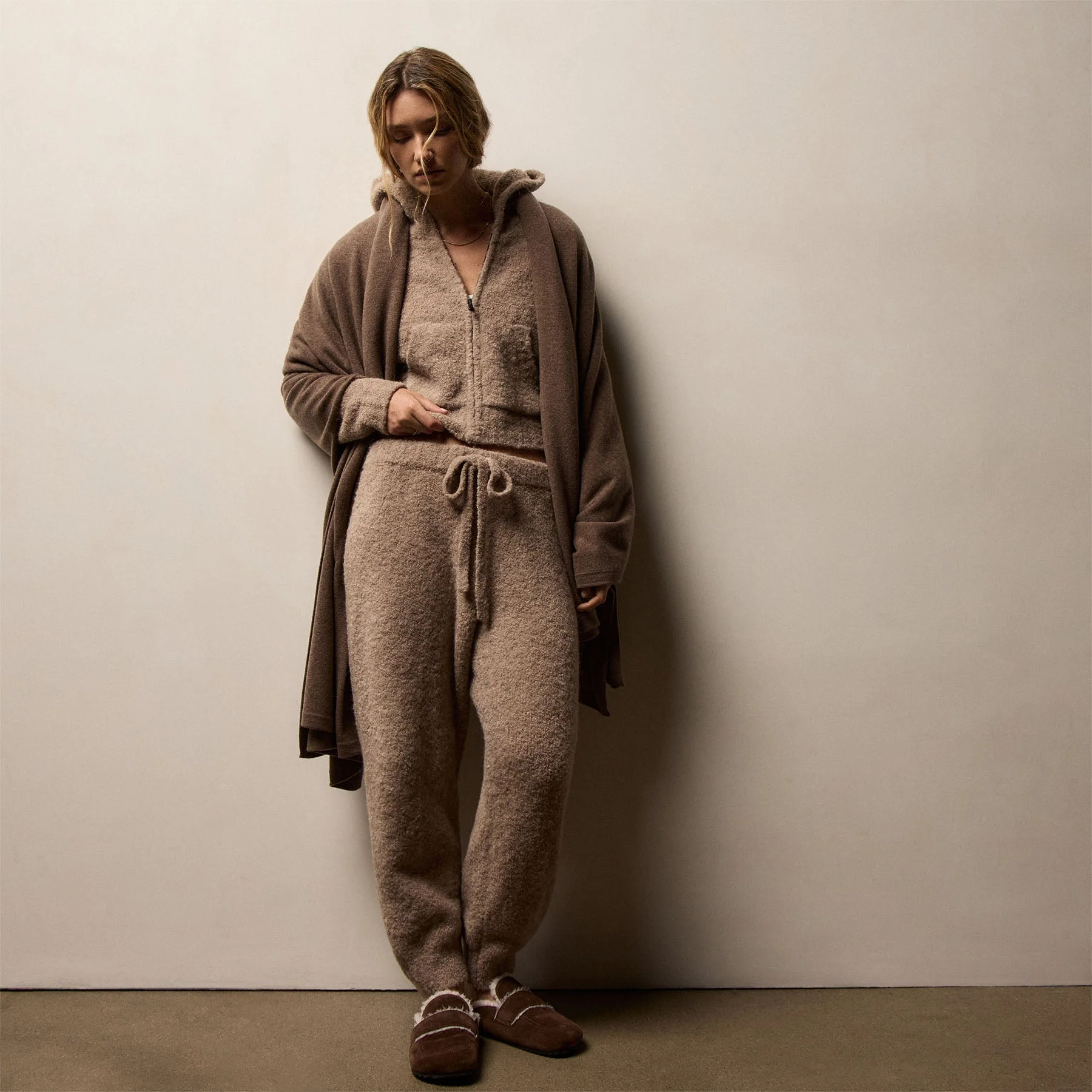 Recycled Cashmere Blanket - Mid Brown - Image 5