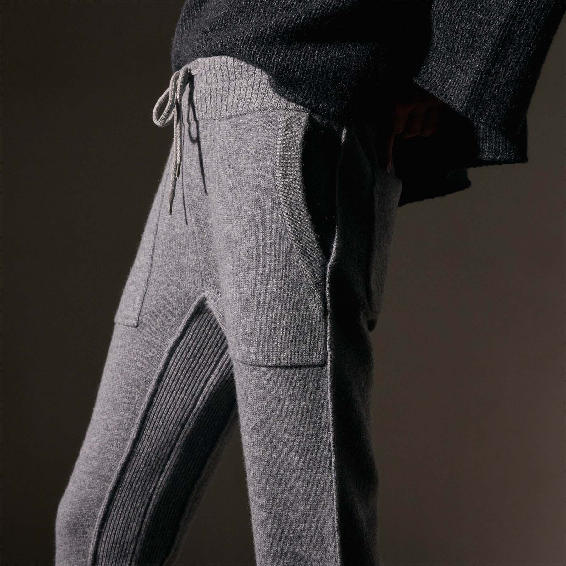 Recycled Cashmere Casual Pant - Heather Grey - Image 2