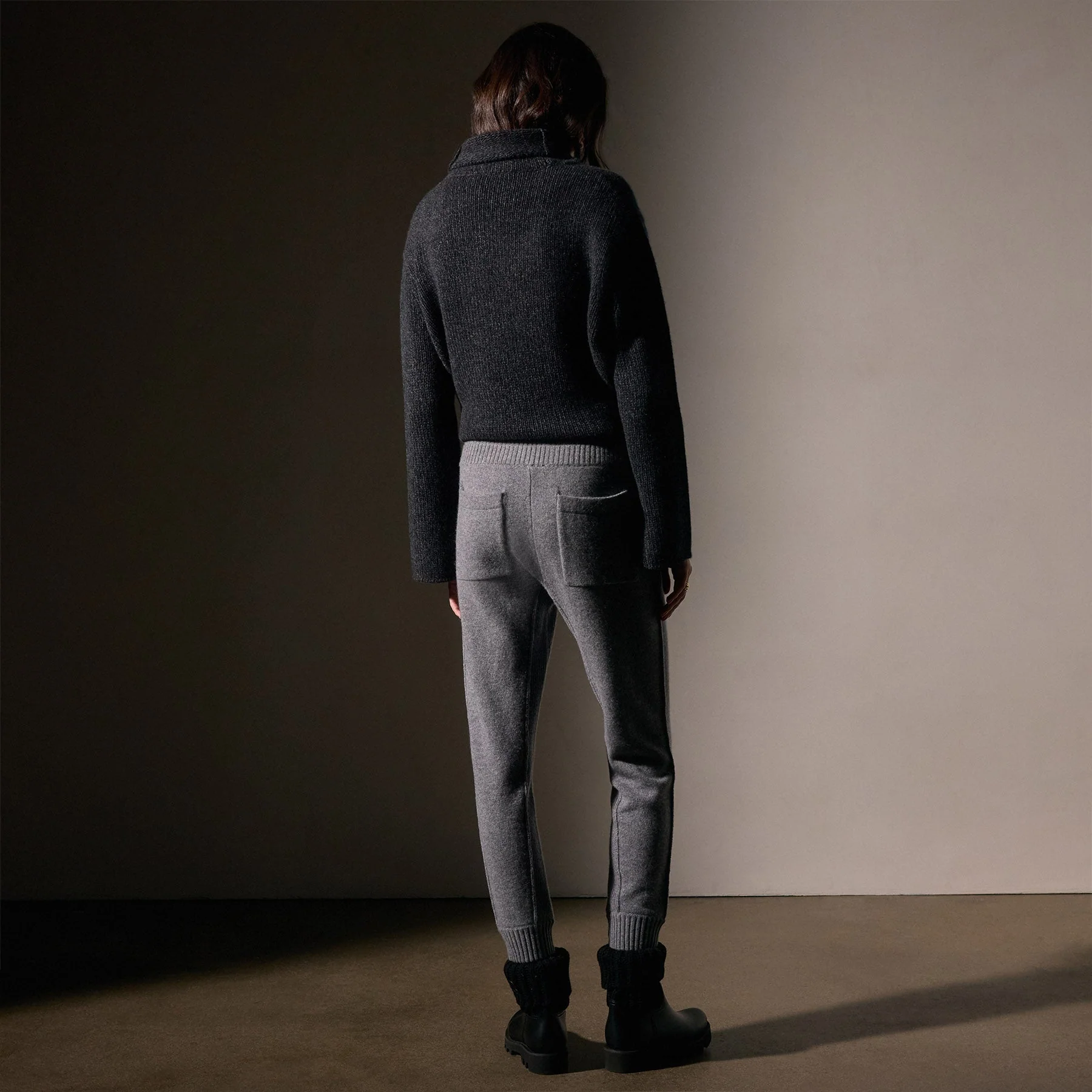 Recycled Cashmere Casual Pant - Heather Grey - Image 4