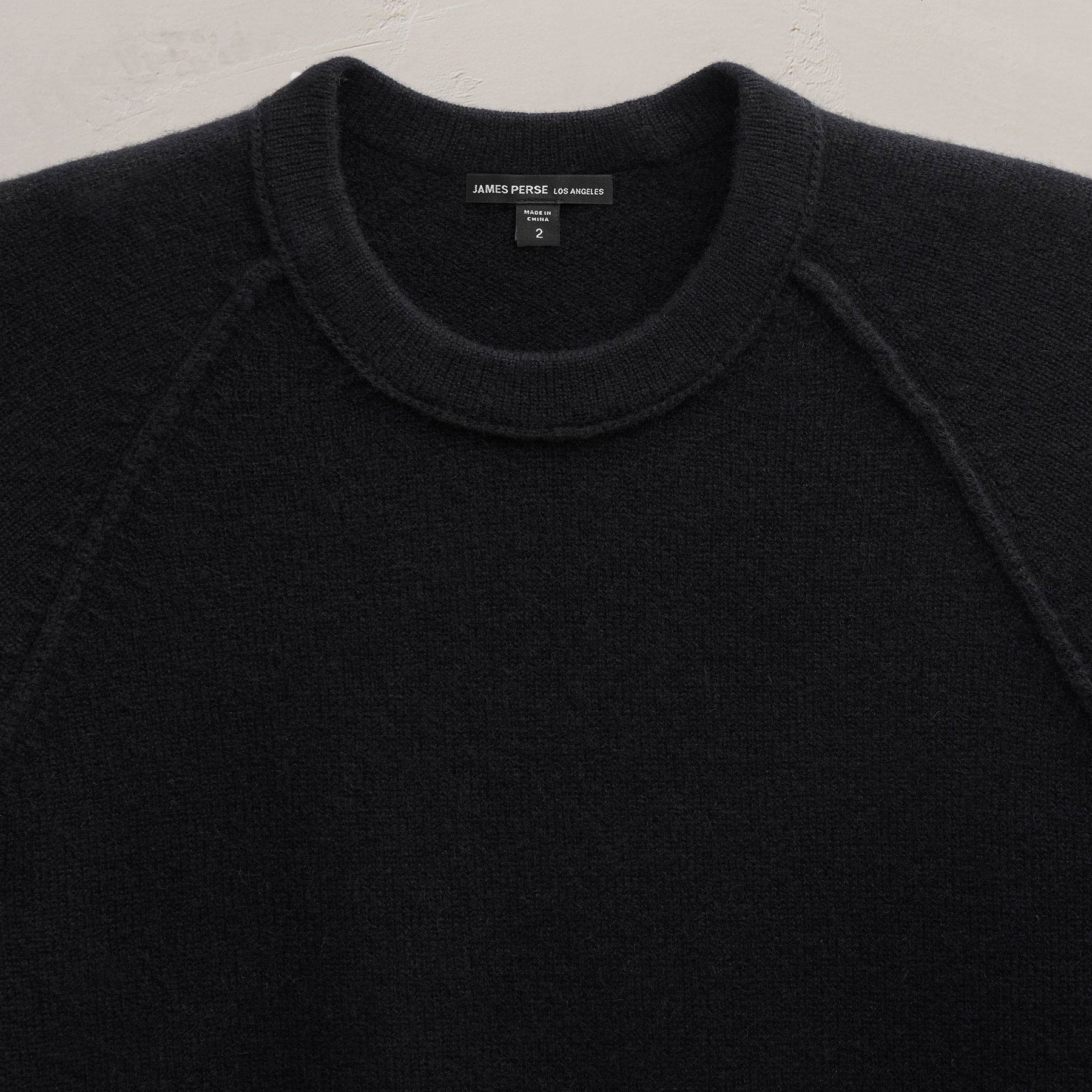Recycled Cashmere Crew Sweater - Black - Image 4