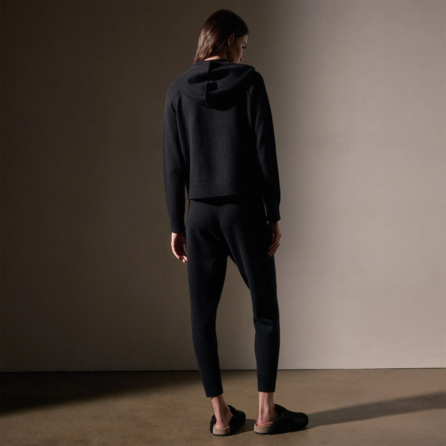Recycled Cashmere Track Jacket - Black - Image 4