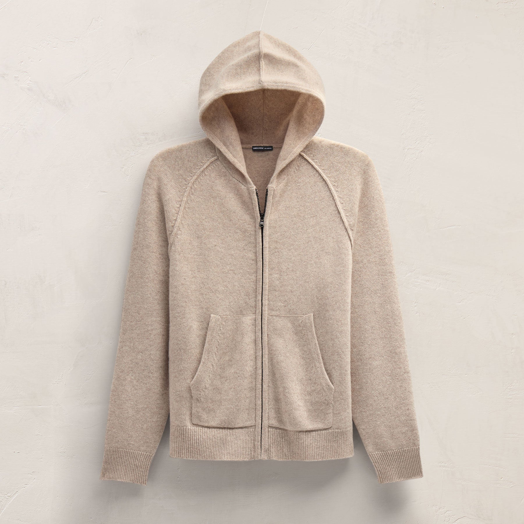 Recycled Cashmere Track Jacket - Stone - Image 2