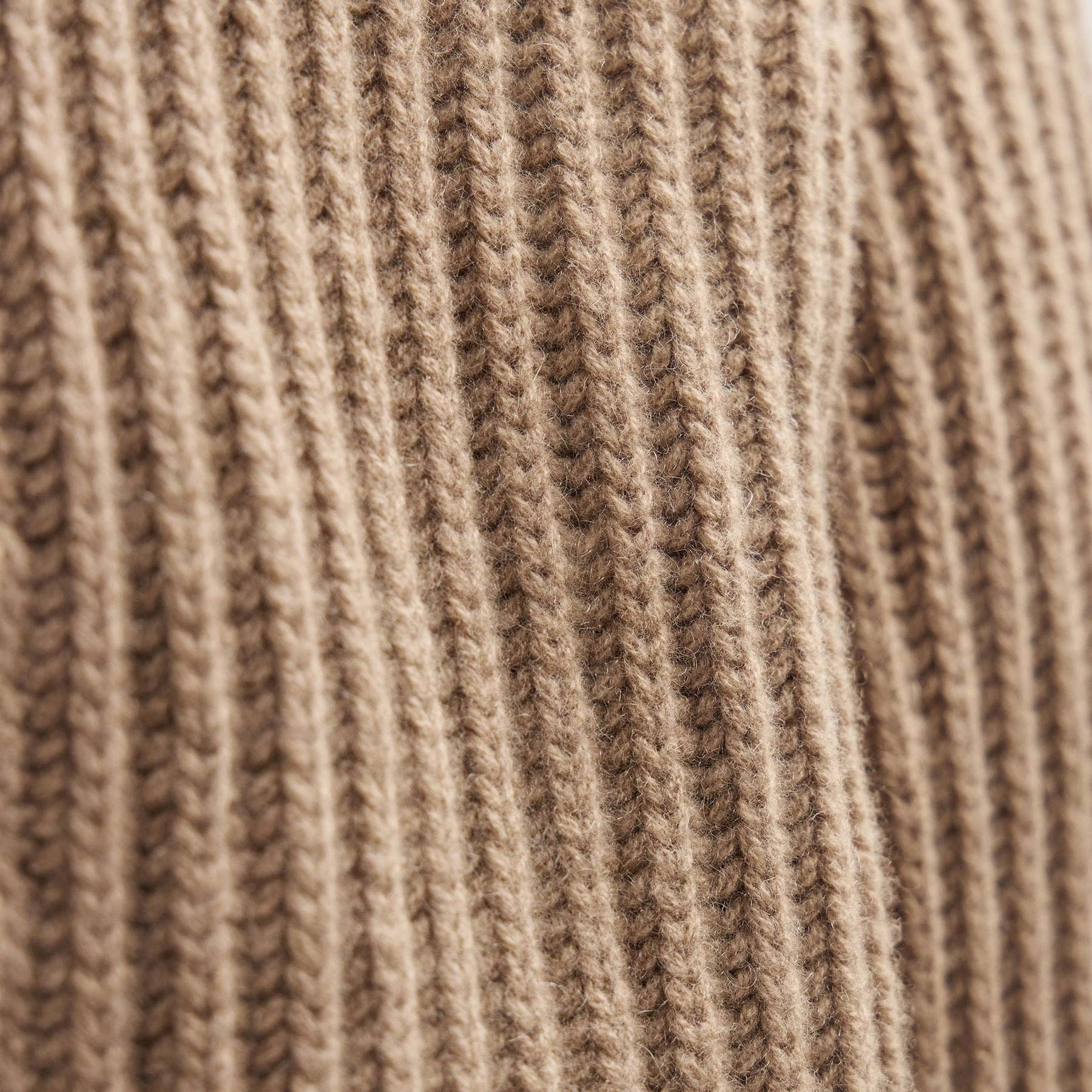 Recycled Cashmere Zip Funnel Neck - Coffee/Stucco - Image 6