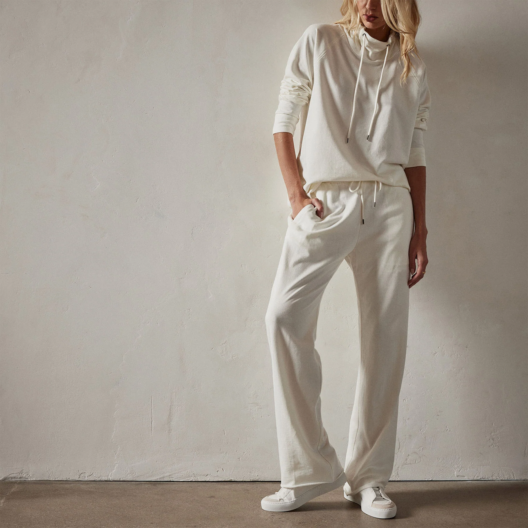 Recycled Feather Weight Terry Sweatpant - Everest White