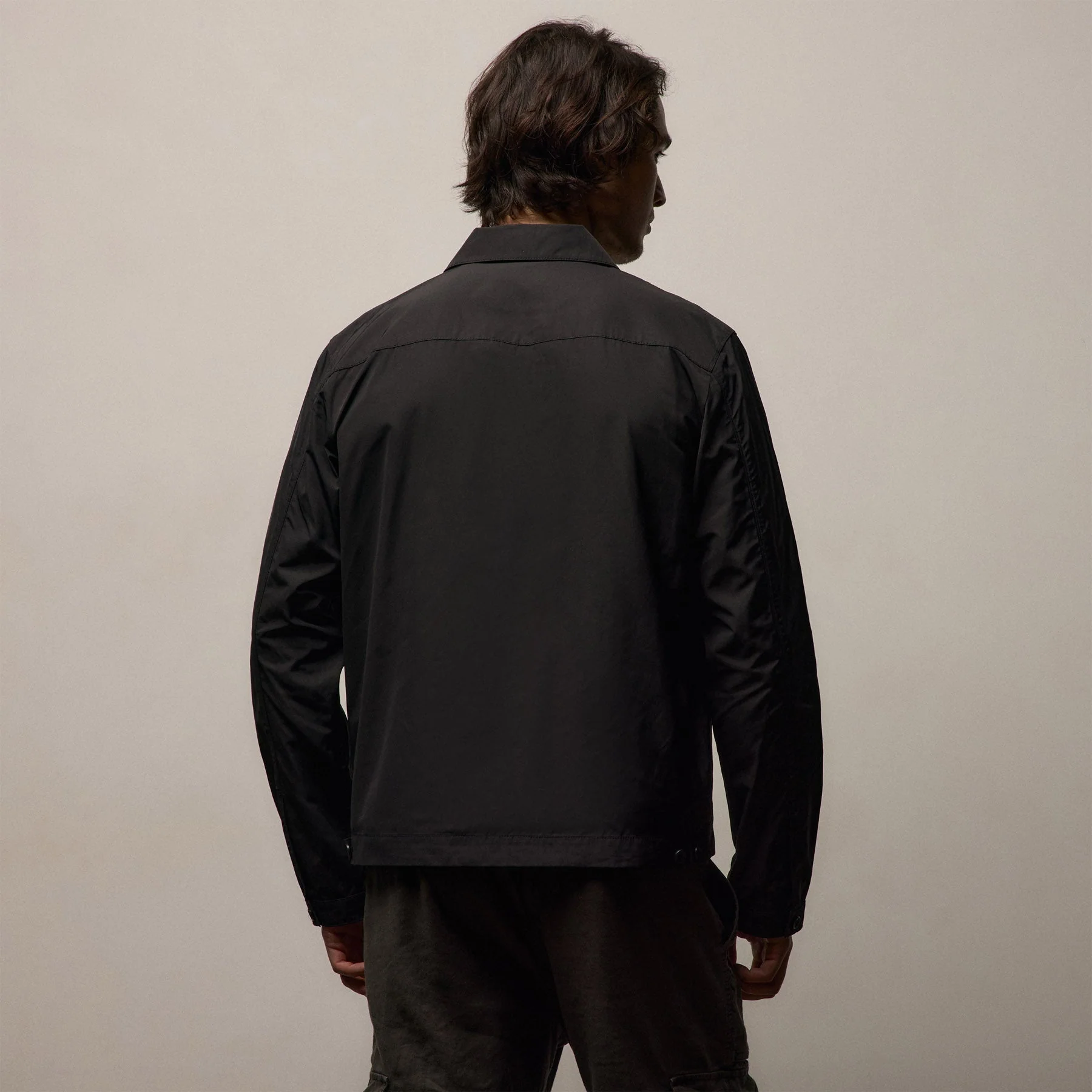 Recycled Twill Coach Jacket - Black - Image 5