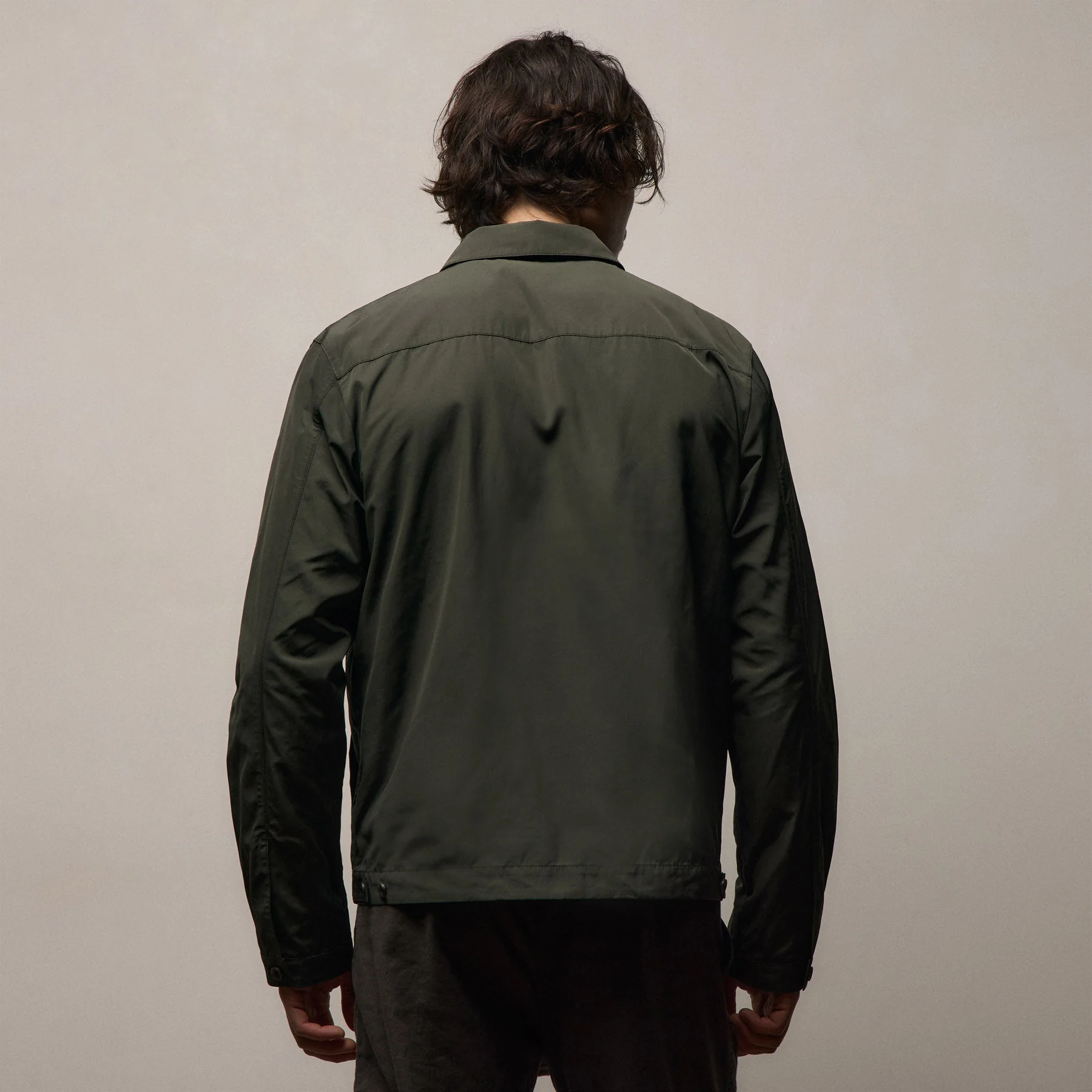 Recycled Twill Coach Jacket - Dark Olive - Image 5