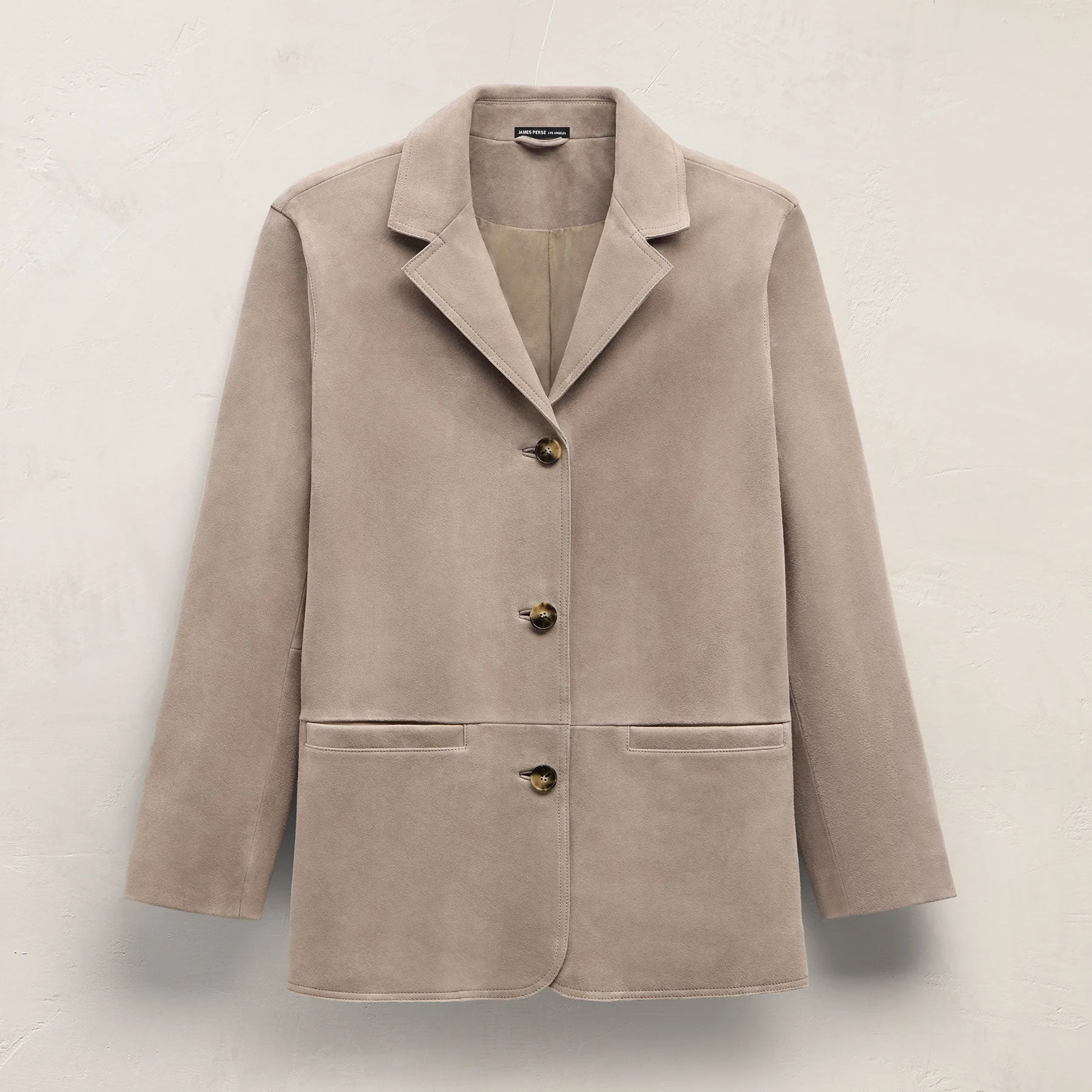 Relaxed Suede Blazer - Grout