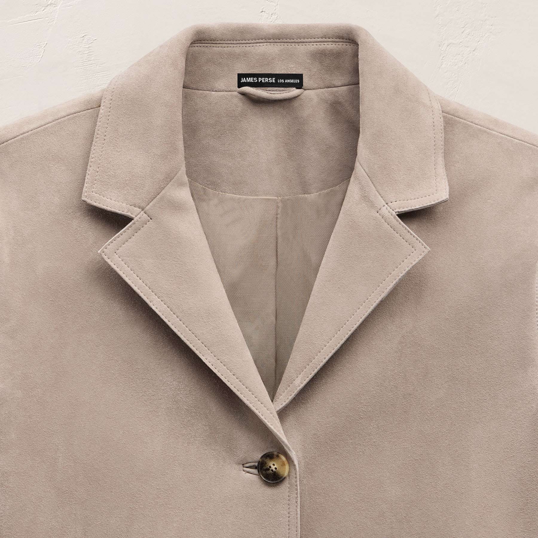 Relaxed Suede Blazer - Grout - Image 8