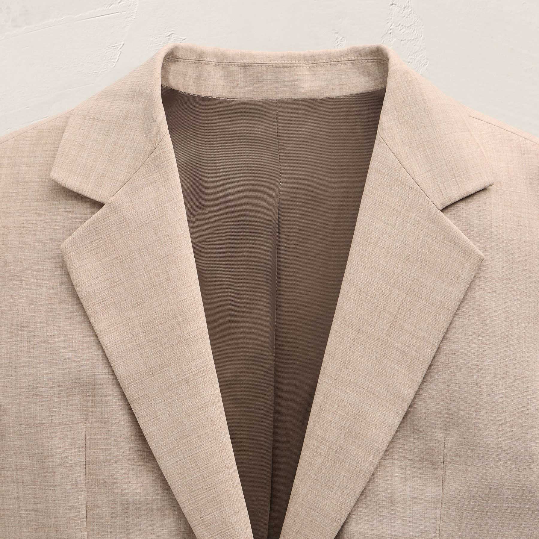 Relaxed Wool Blend Melange Blazer - Heather Stone - Image 9