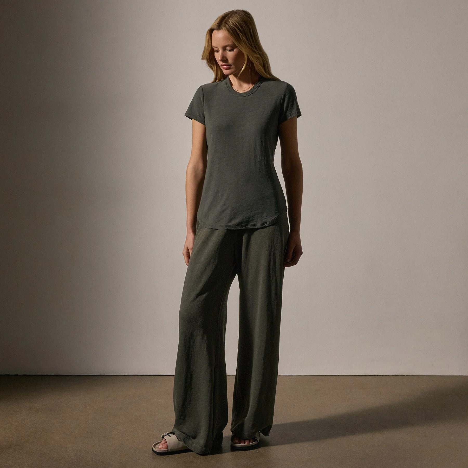 Sheer Slub Crew Neck Tee - Granite - Image 3