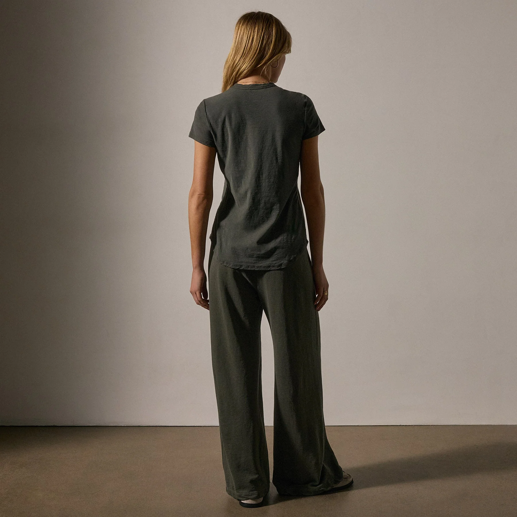Sheer Slub Crew Neck Tee - Granite - Image 4