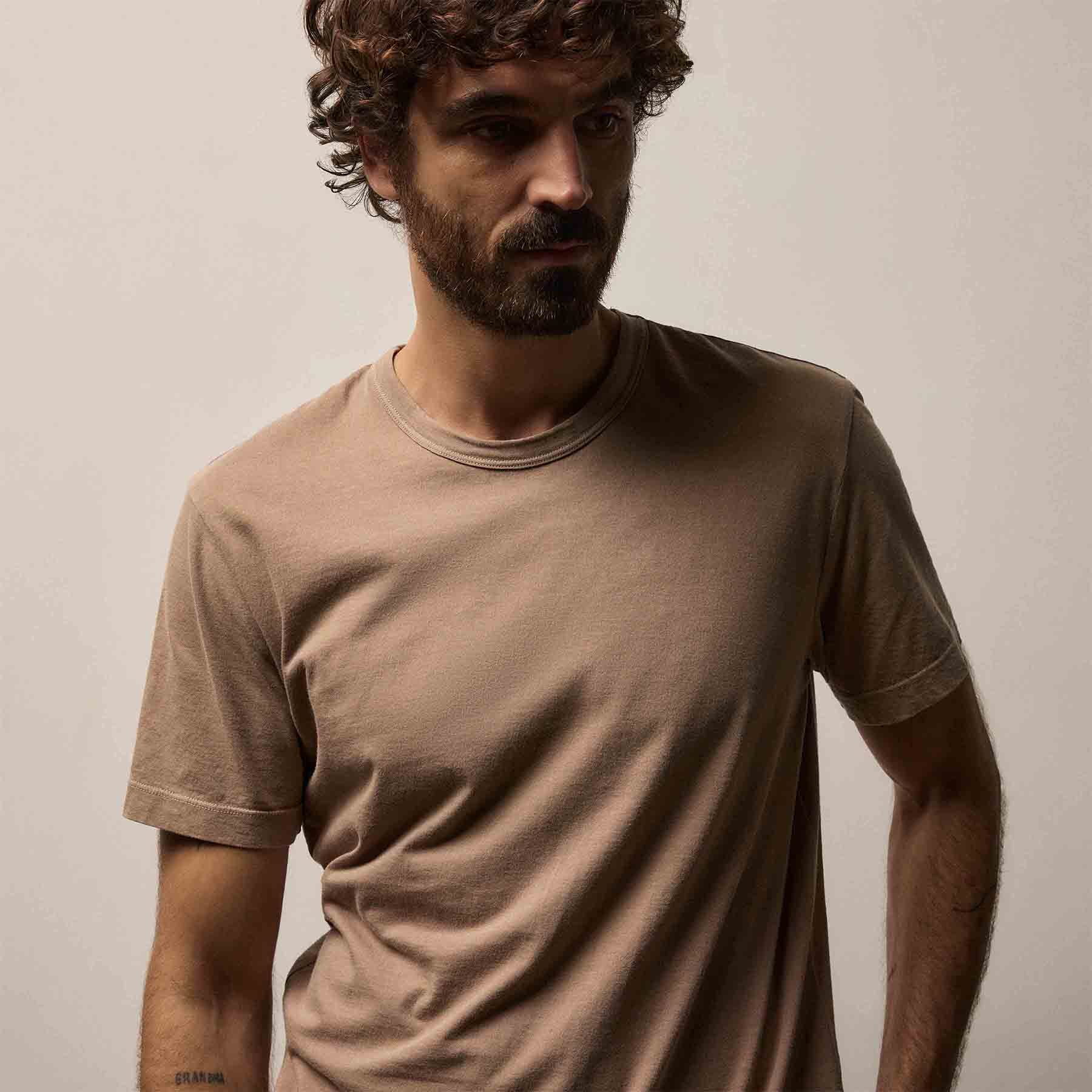 Short Sleeve Crew Neck - Coffee Pigment - Image 4
