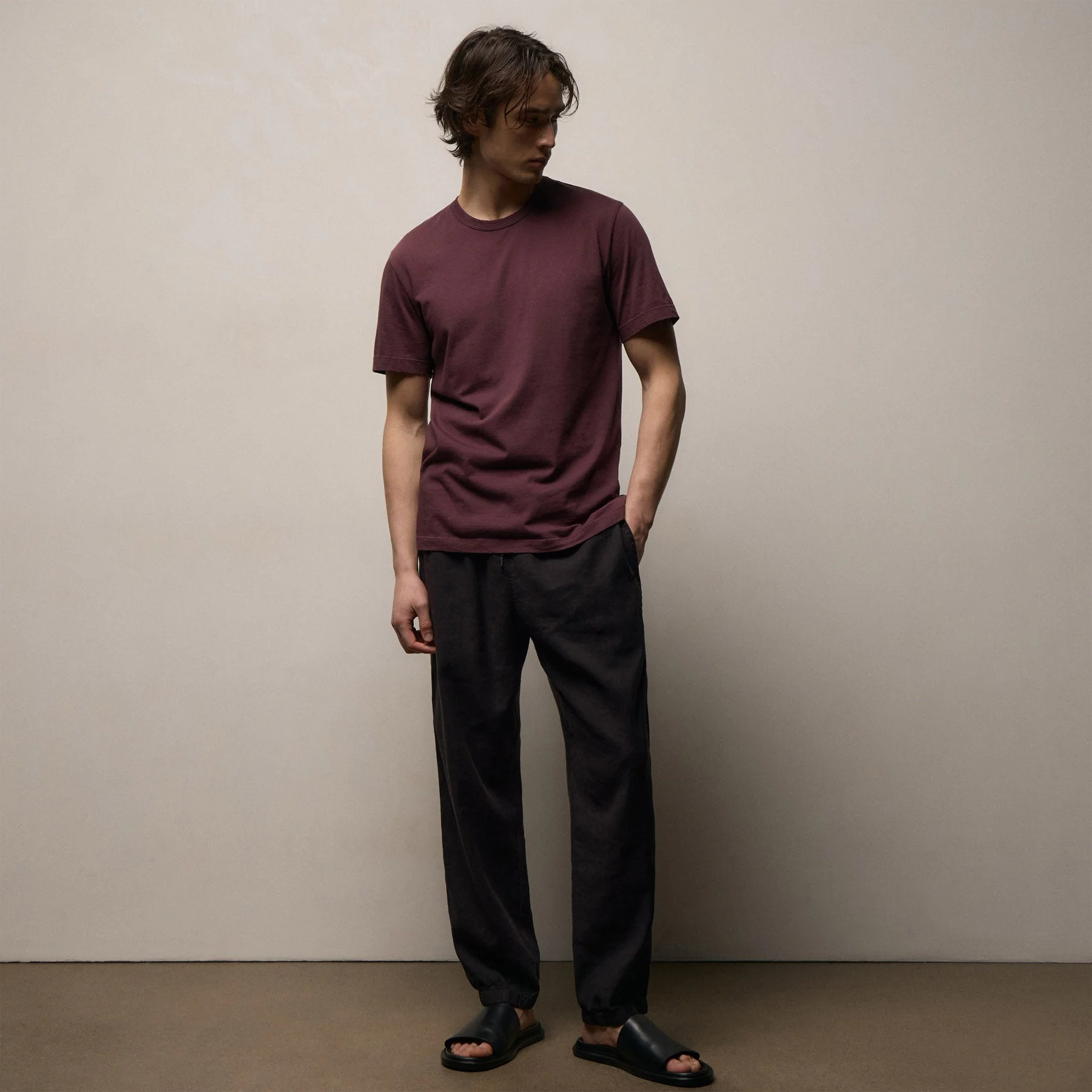 Short Sleeve Crew Neck - Dark Plum - Image 3