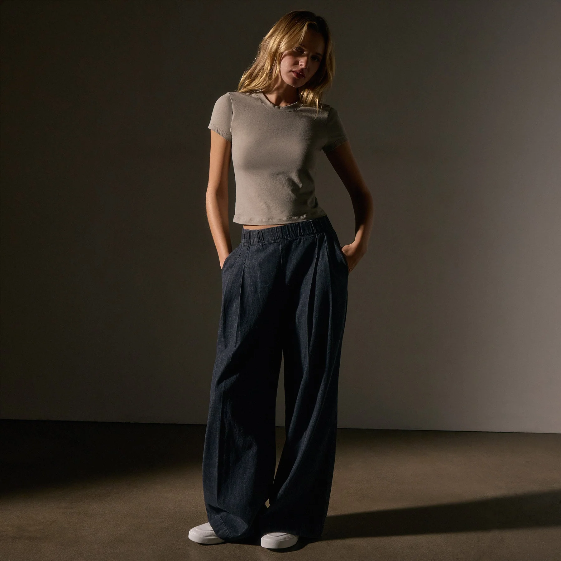 Short Sleeve Cropped Tee - Overcast - Image 3