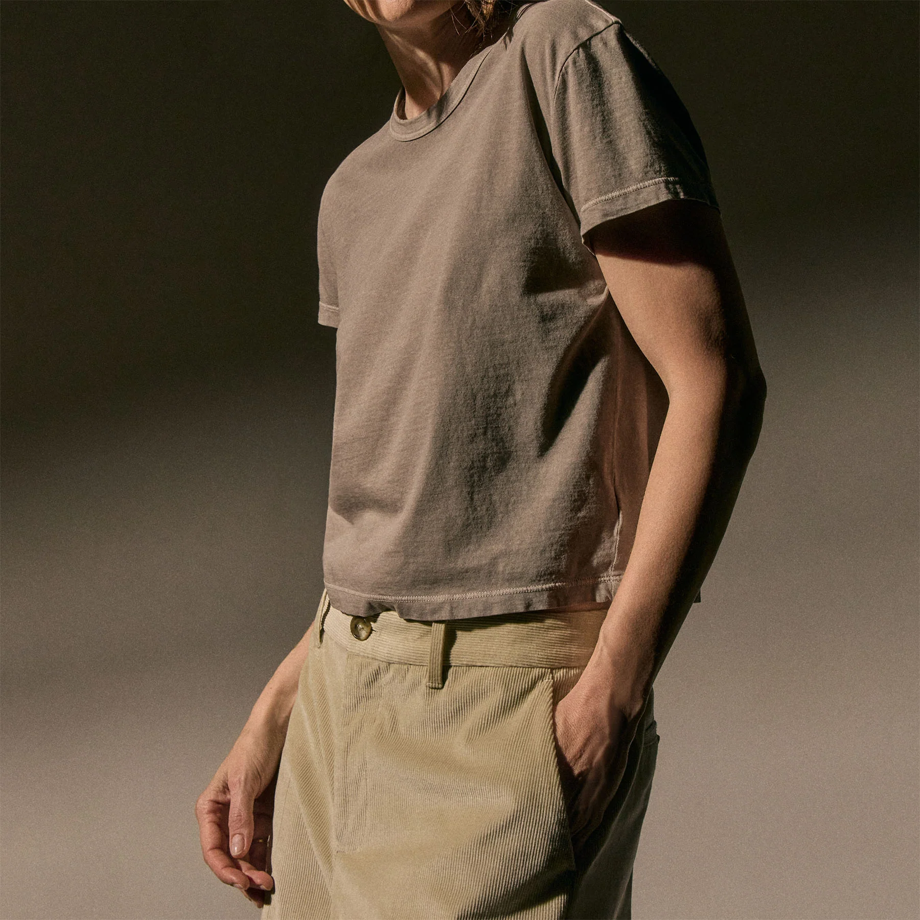 Shrunken Crew Neck Tee - Concrete Pigment - Image 2