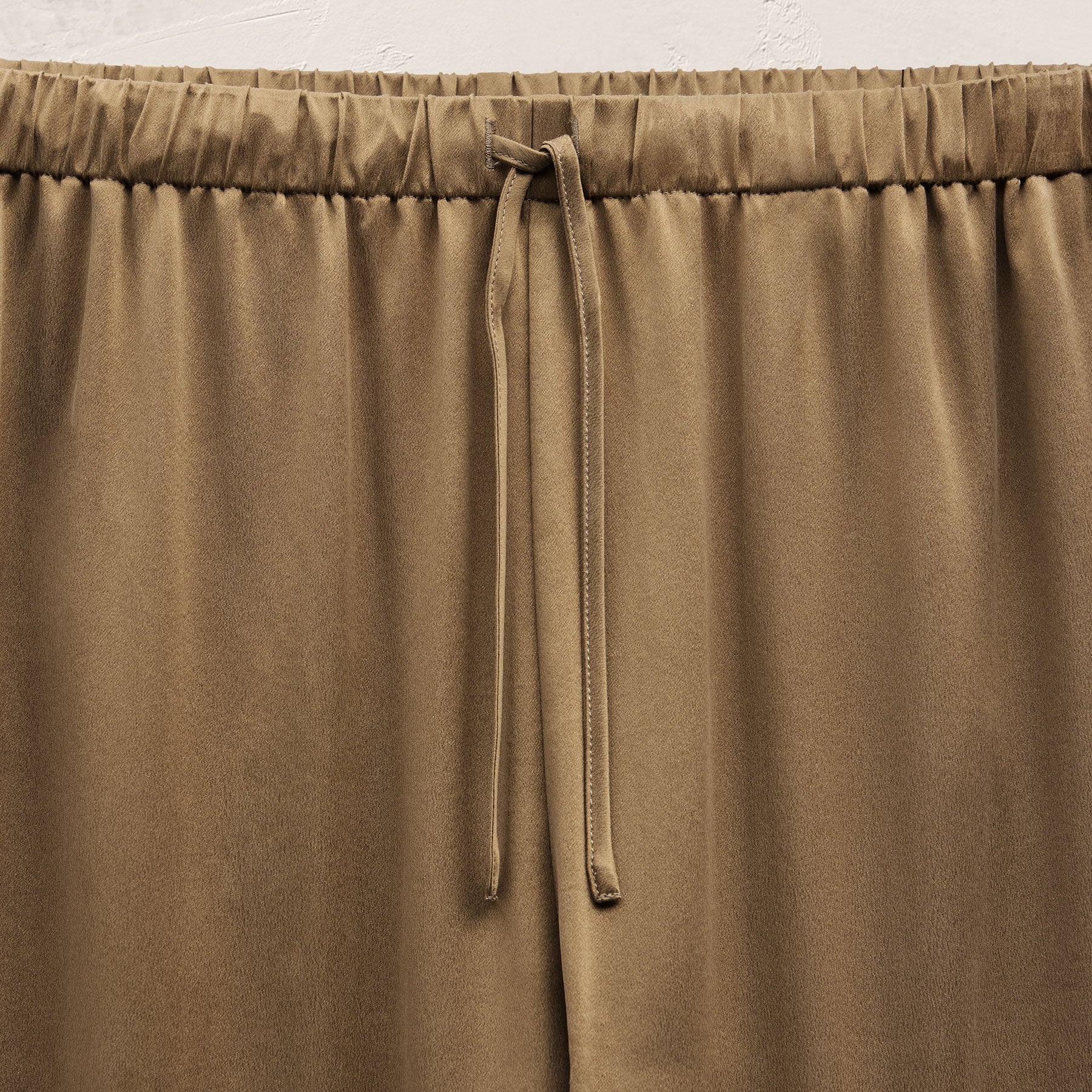 Silk Charmeuse Drawstring Pant - Honey - Image 8