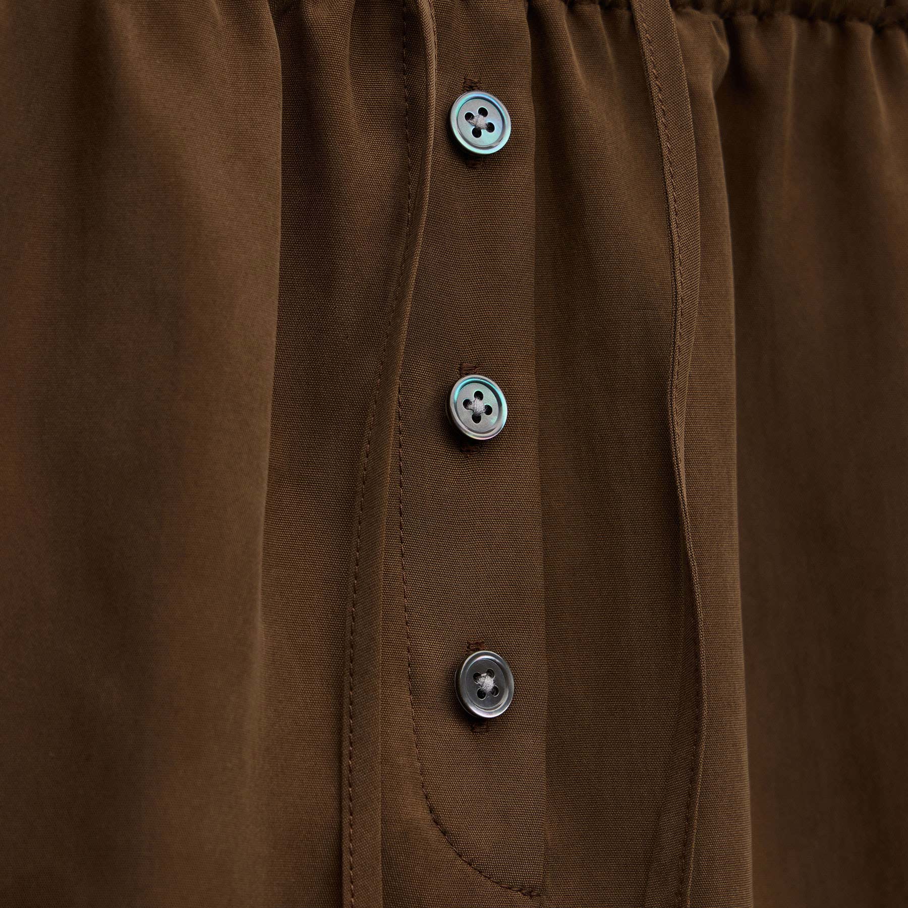 Silk Drawstring Shortie - Cocoa - Image 7