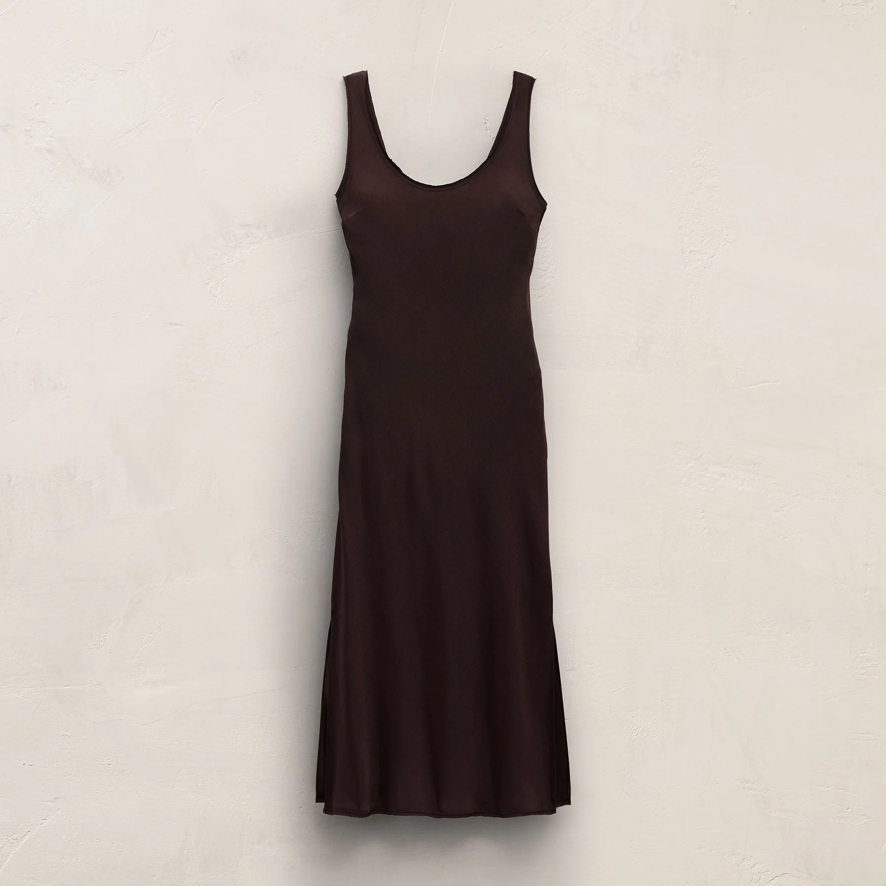 Silk Twill Tank Dress - Black Coffee - Image 2