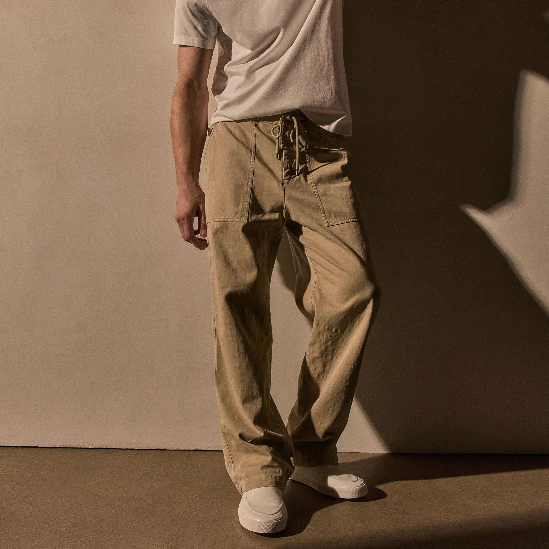 Slub Cotton Utility Flight Pant - Light Khaki Pigment