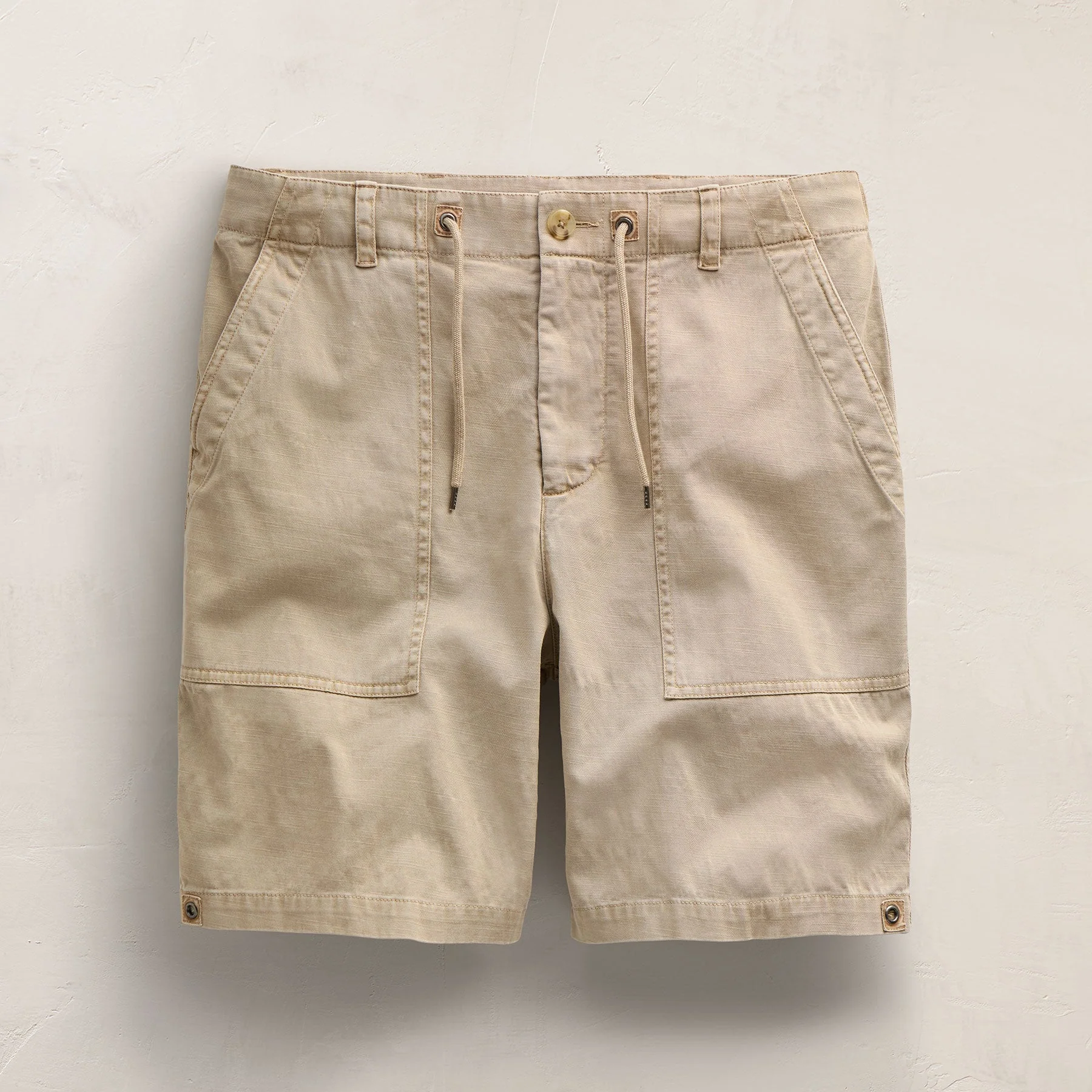 Slub Cotton Utility Flight Short - Light Khaki Pigment - Image 2
