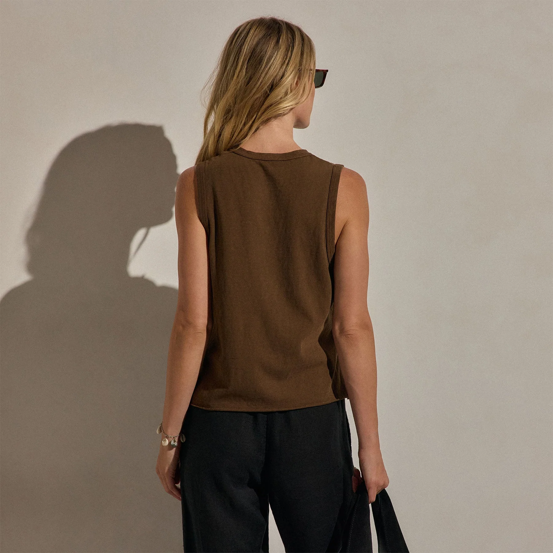 Slub Jersey Henley Tank - Cocoa - Image 4