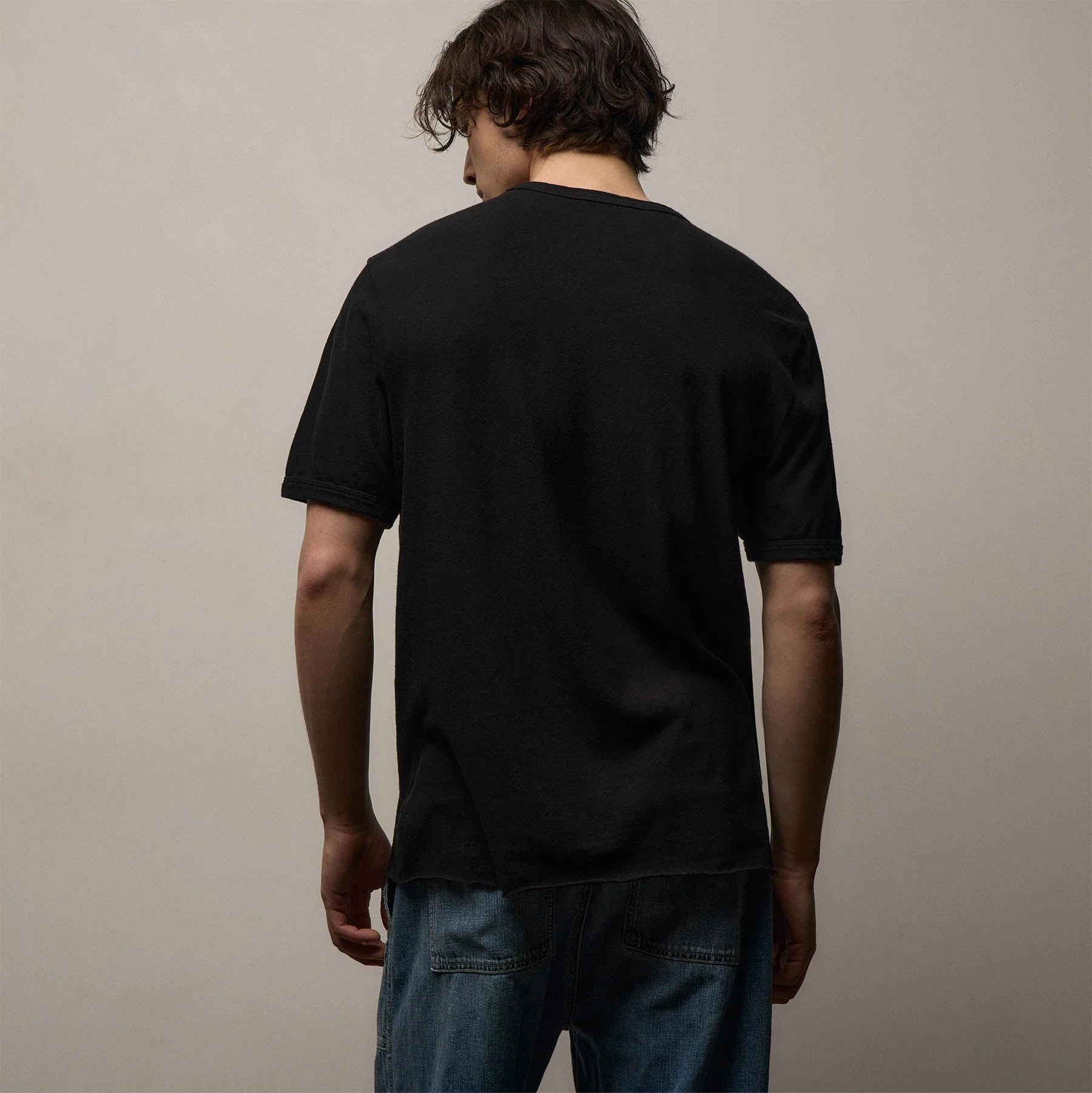 Slub Jersey Short Sleeve Crew - Black - Image 3
