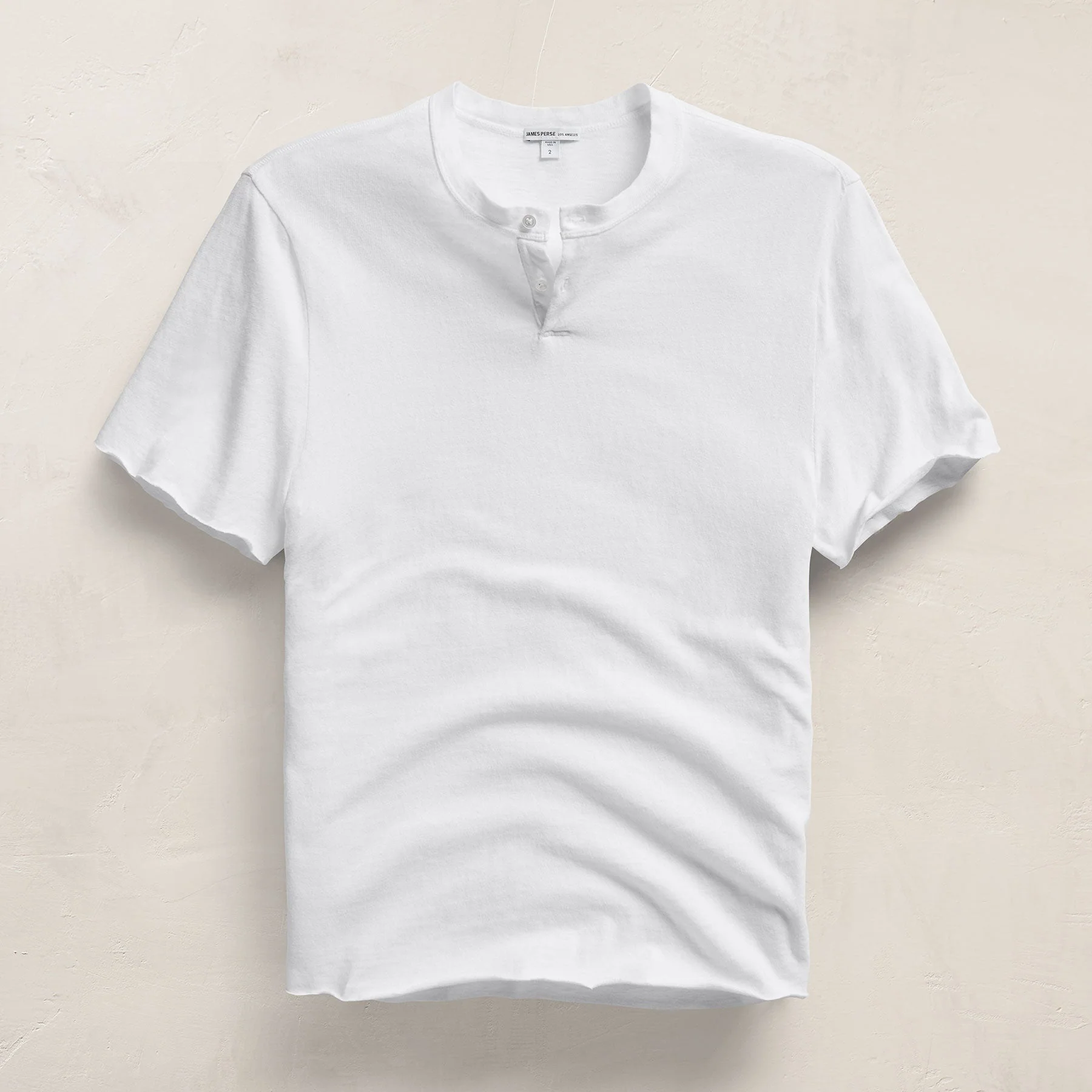 Slub Jersey Short Sleeve Henley - White - Image 2