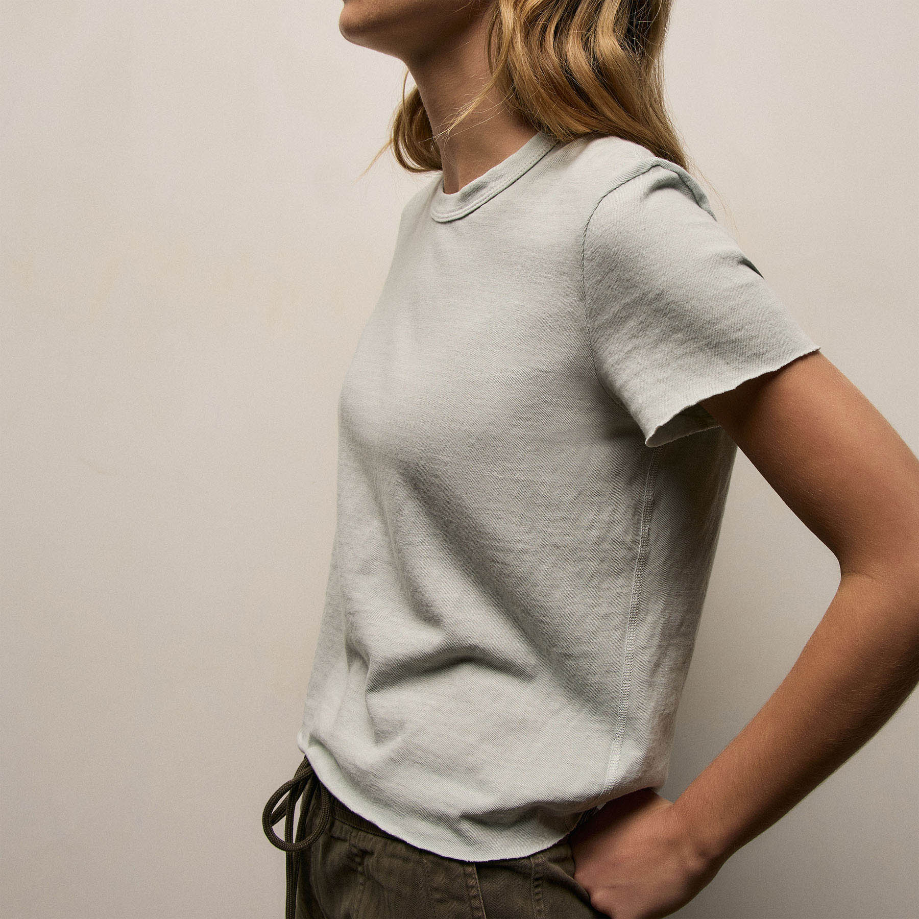 Slub Jersey Shrunken Tee - Celery Pigment - Image 3