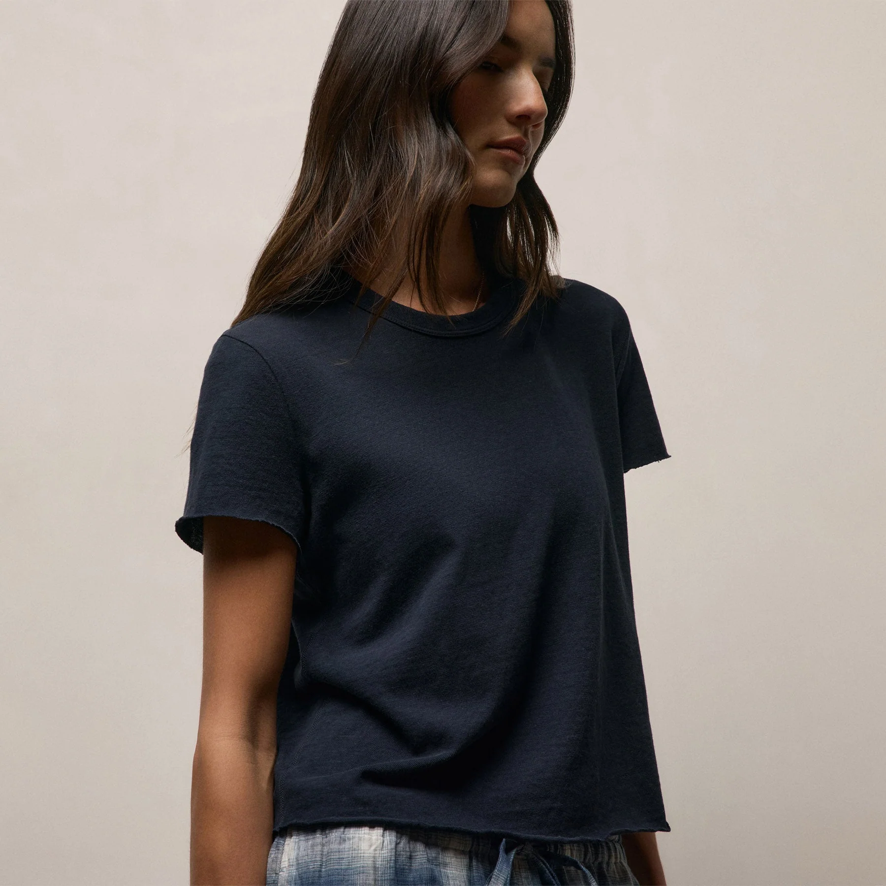 Slub Jersey Shrunken Tee - Classic Navy - Image 7