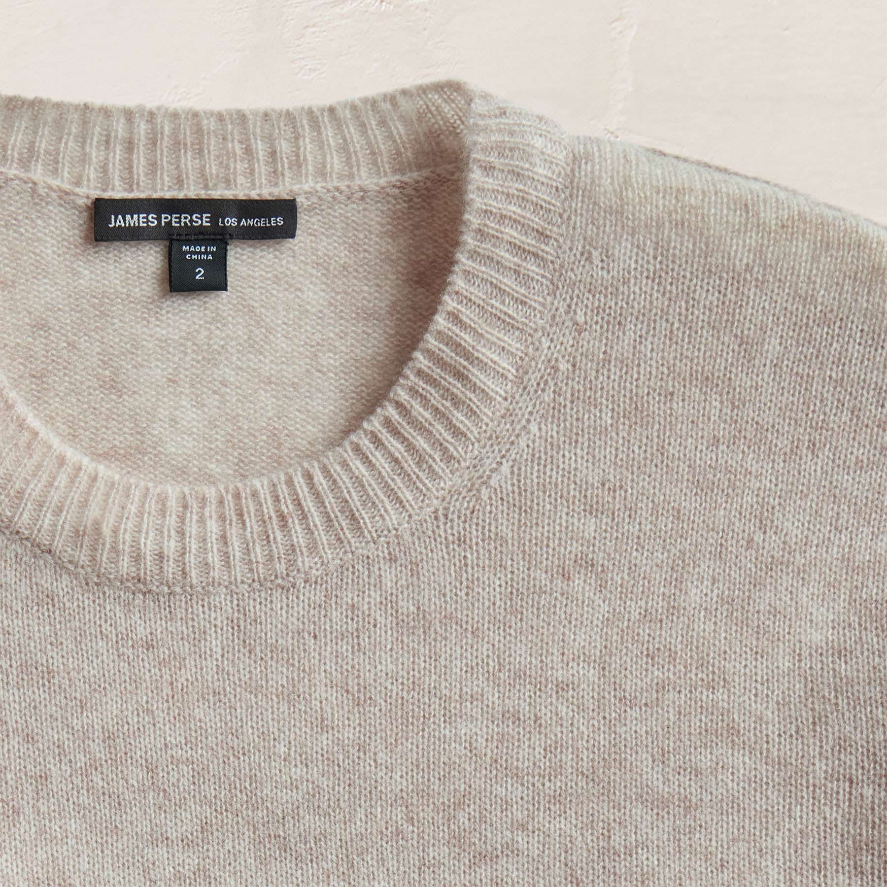 Soft Featherweight Cashmere Crew - Light Beige - Image 5