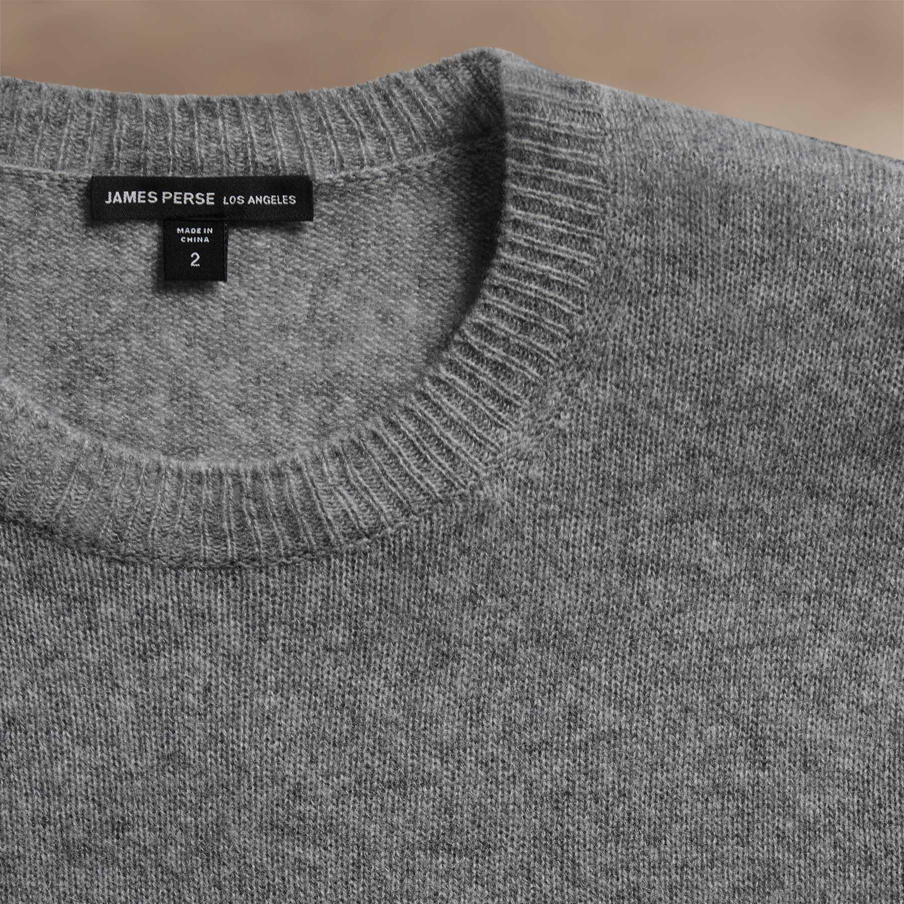Soft Featherweight Cashmere Crew - Mid Heather Grey - Image 3