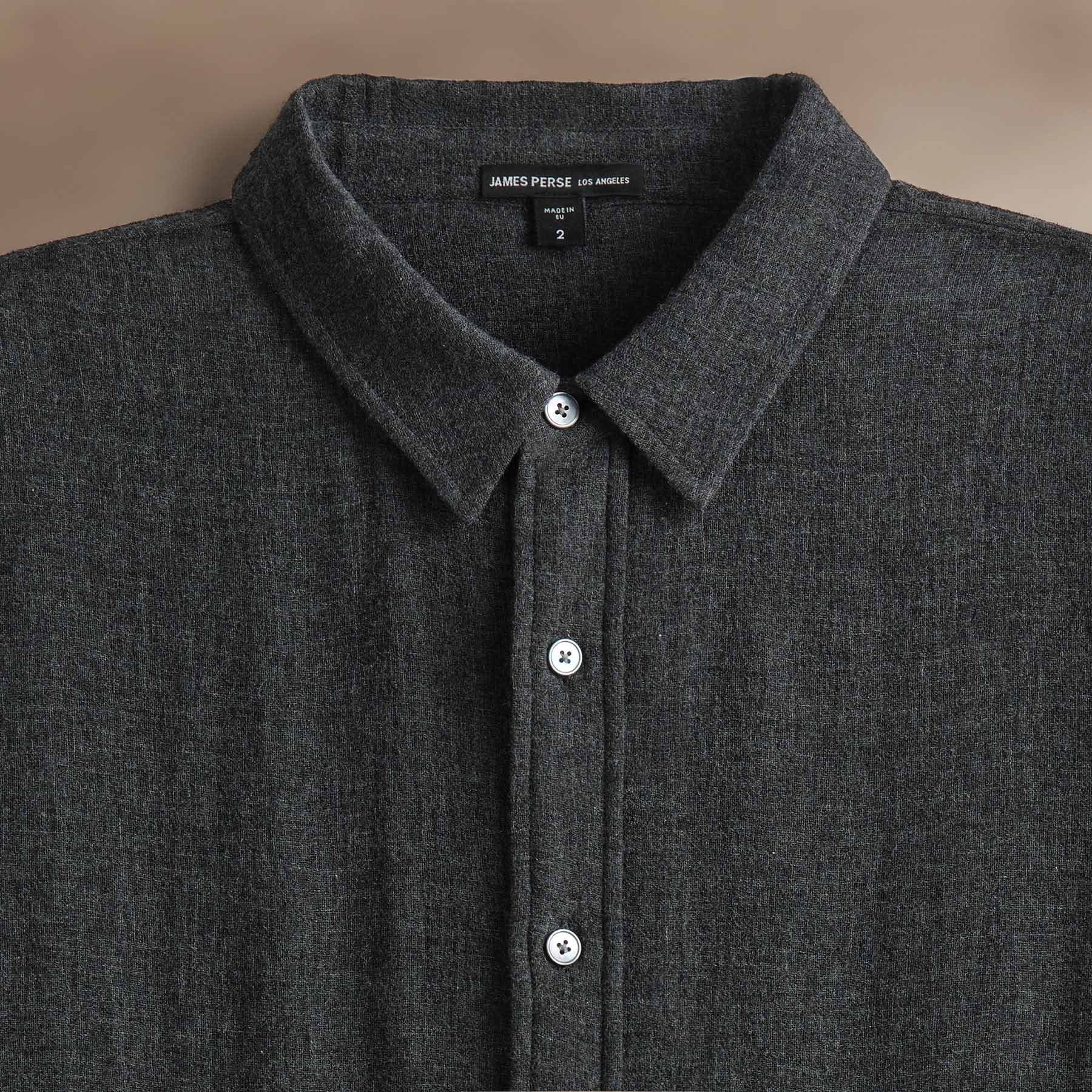 Solid Viscose Wool Shirting - Anthracite - Image 2