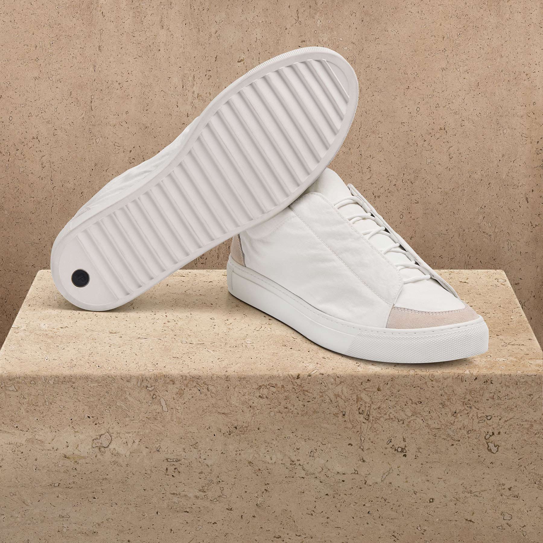 Men's Solstice Skate Low Top Sneaker - White/Taupe - Image 4