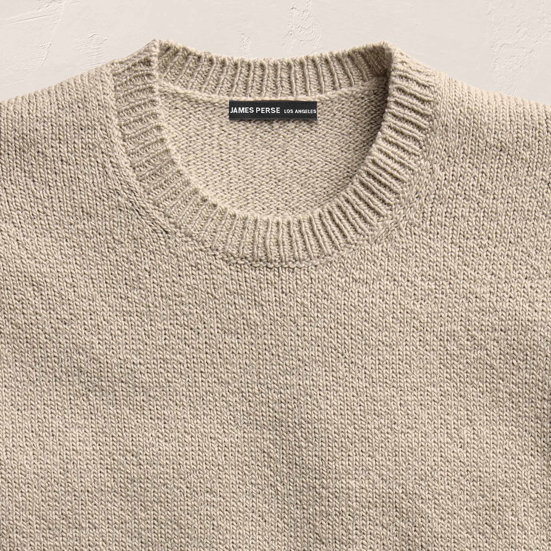 Stretch Cotton Crew Sweater - Taupe - Image 8