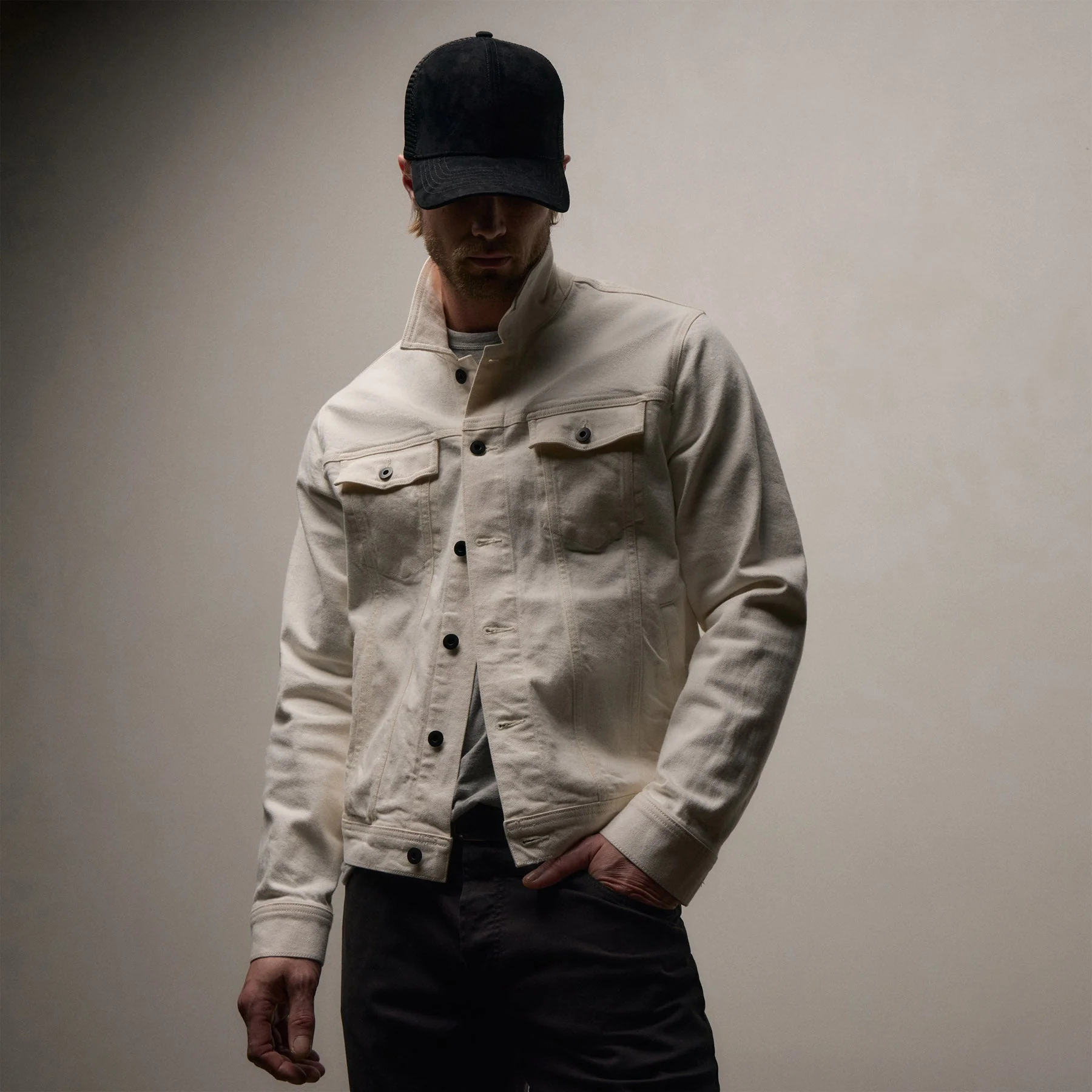 Stretch Denim Jacket - Coastal Cloud - Image 2