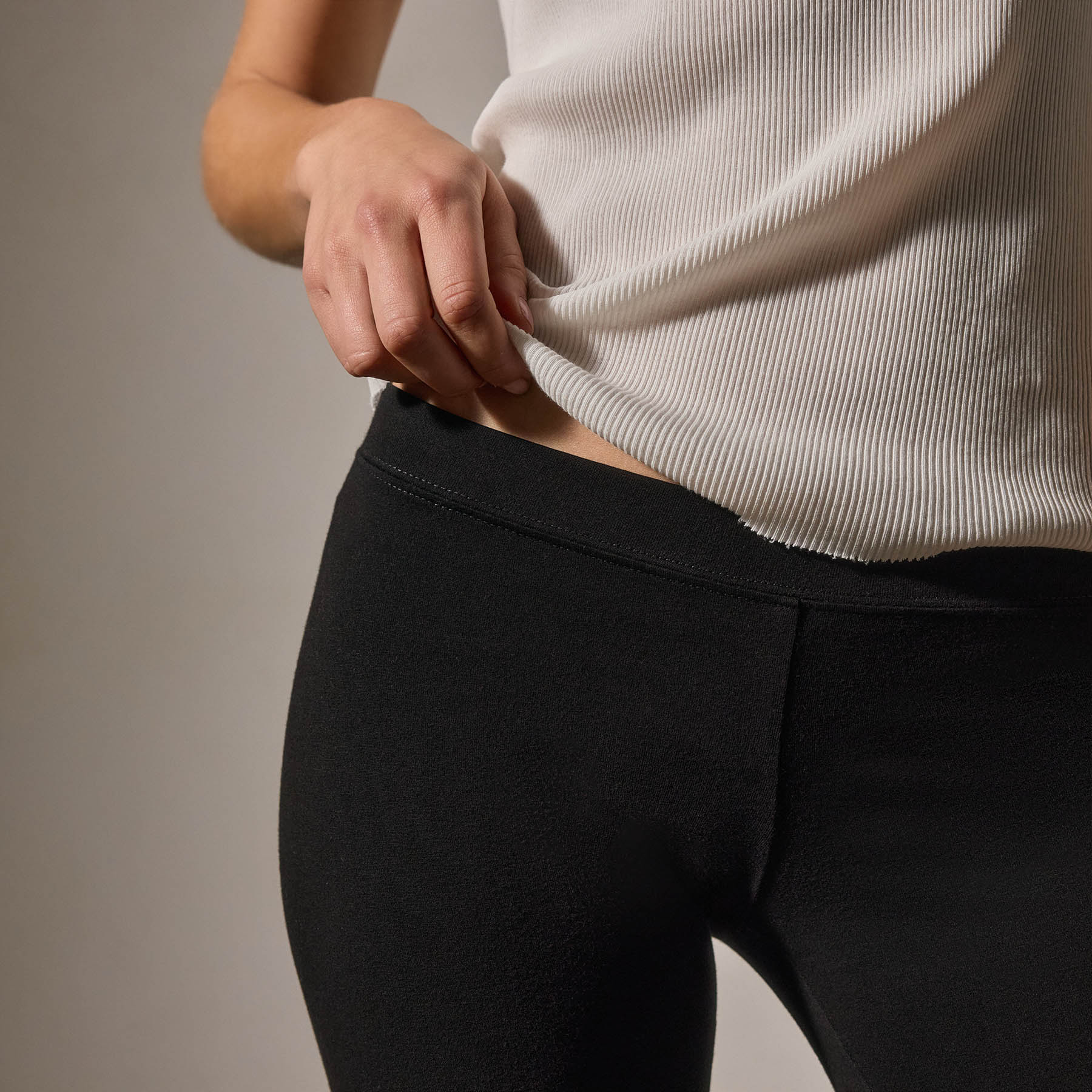 Stretch Jersey Long Legging - Black - Image 2