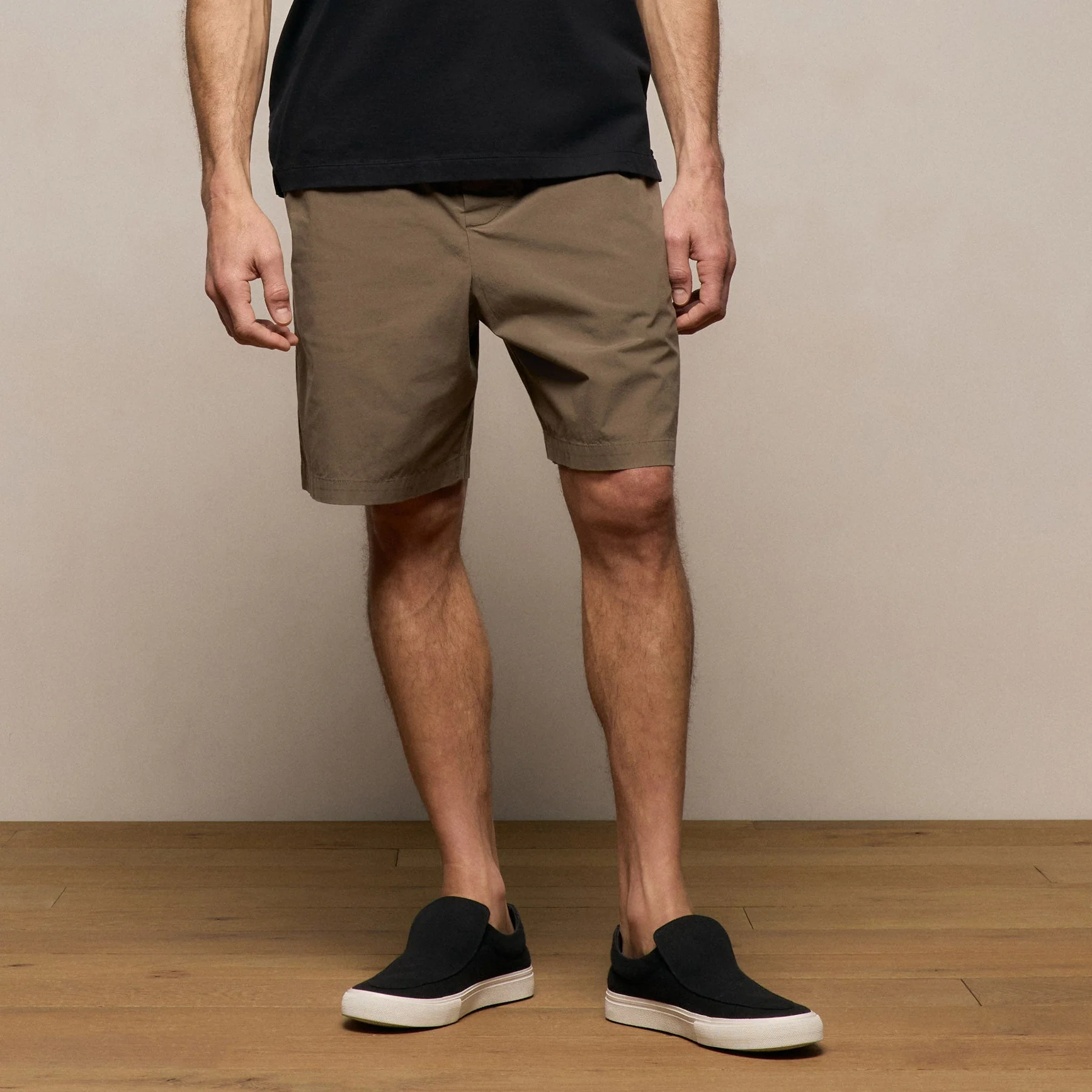 Stretch Poplin Drawstring Short - Light Olive - Image 3