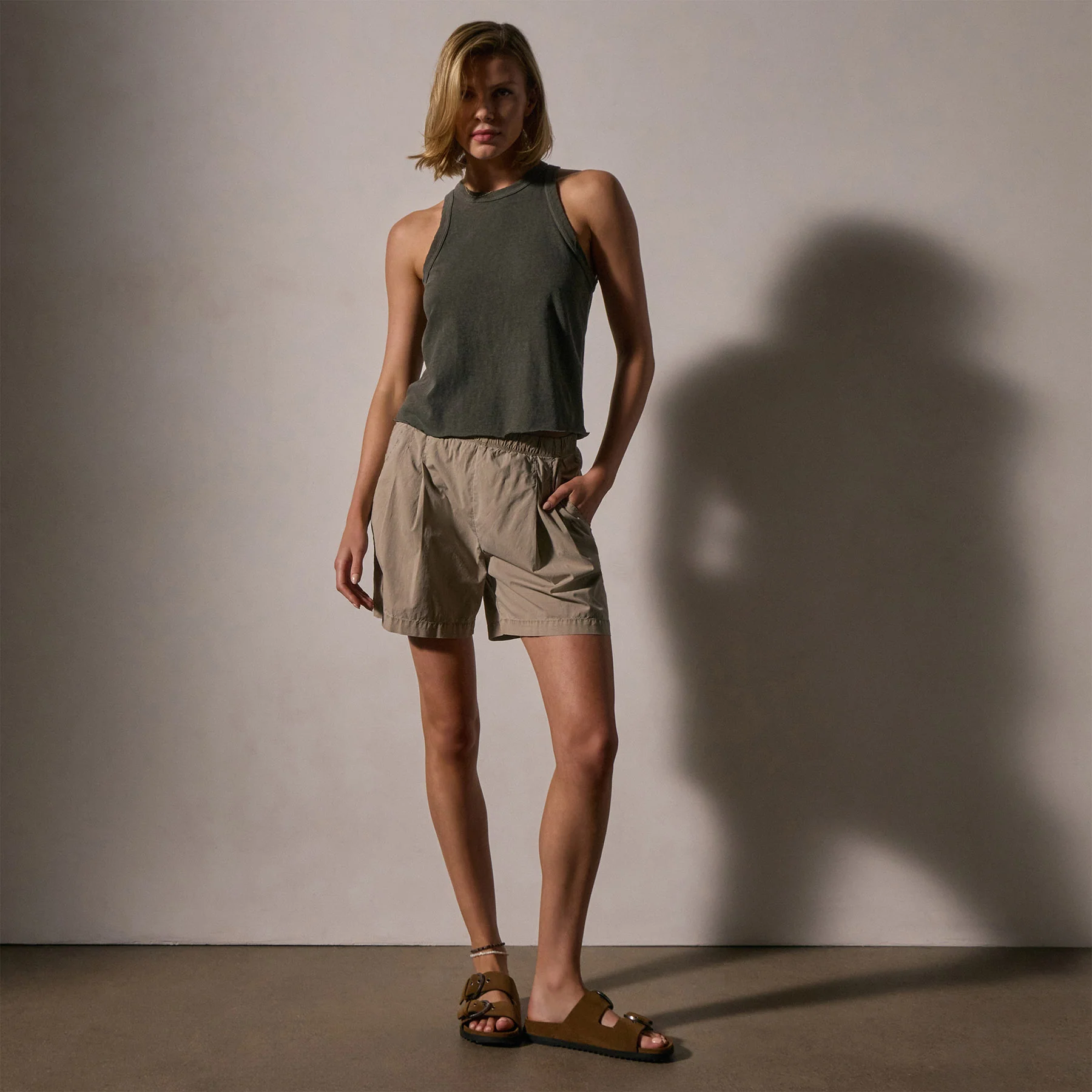 Stretch Poplin Elastic Short - Overcast Pigment - Image 2