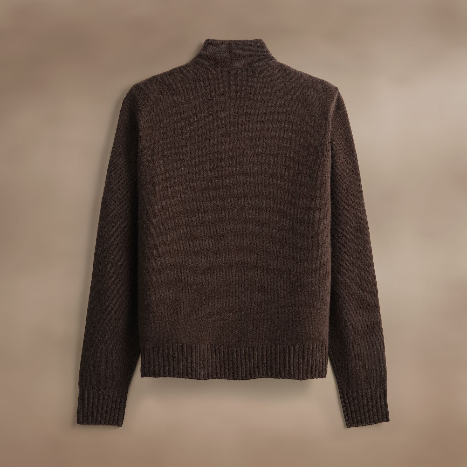 Suede Front Zip Up Sweater - Bronco - Image 5