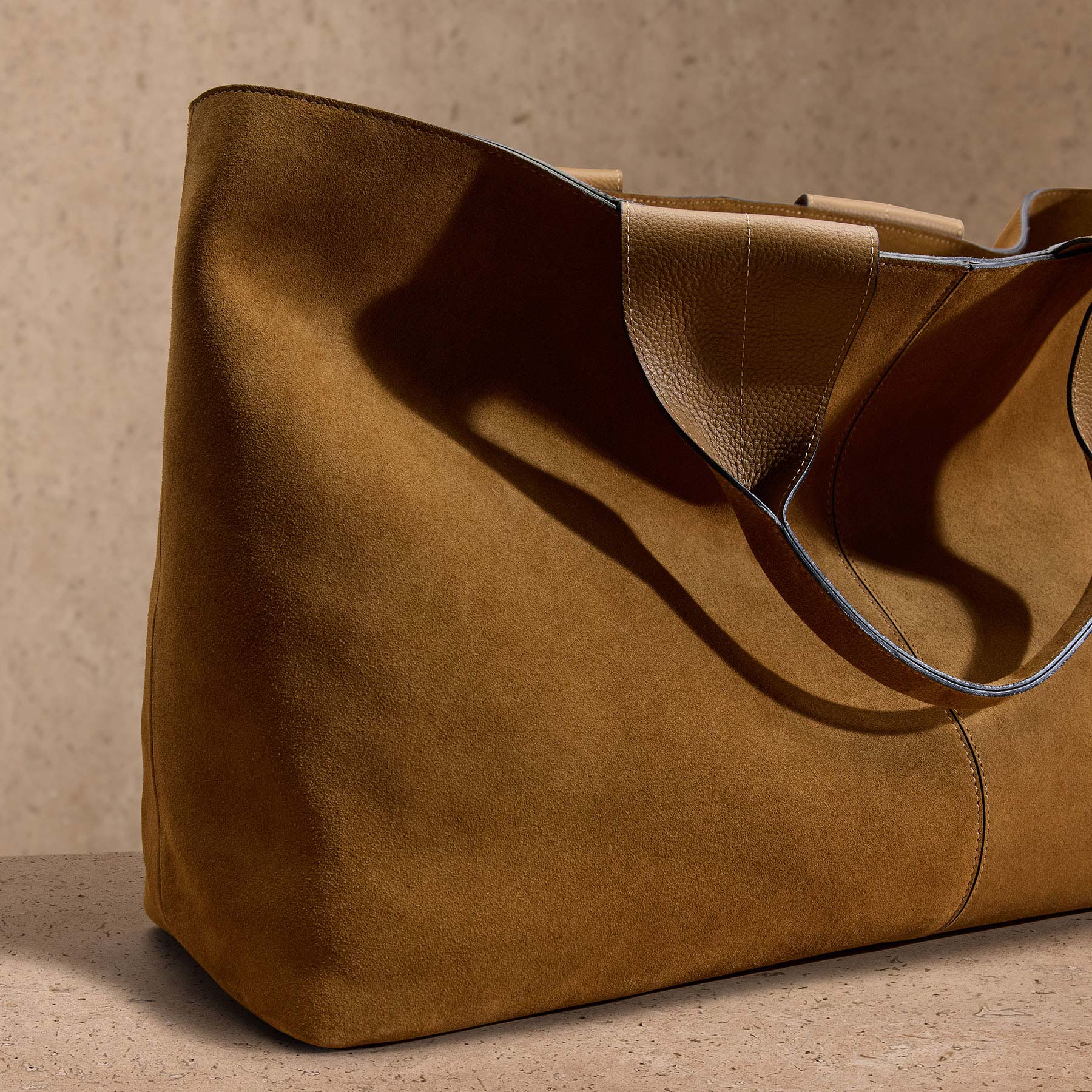 Suede Large Tote - Palamino - Image 6