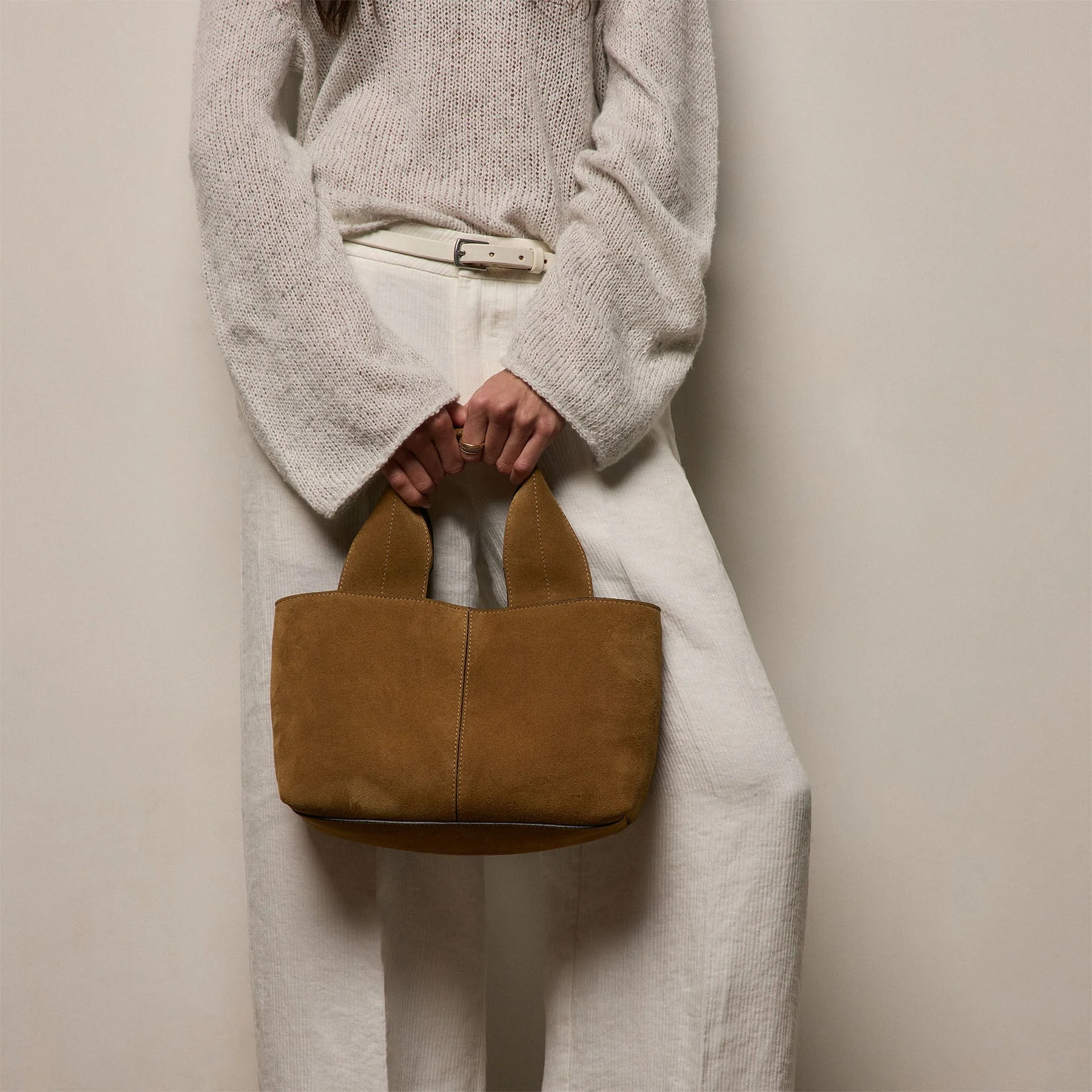 Suede Mini Tote - Palamino - Image 2