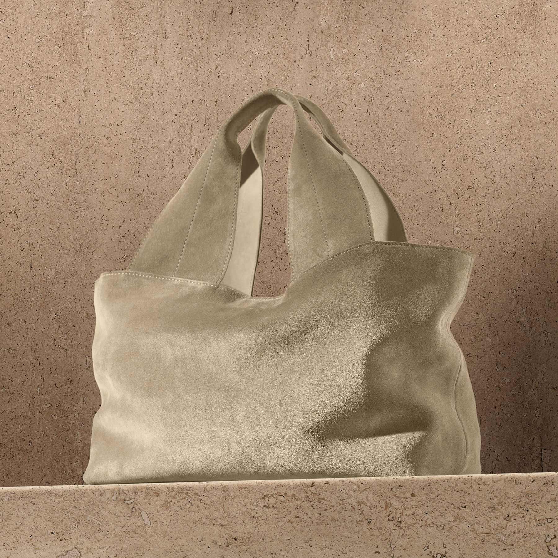 Suede Tote - Sand - Image 7